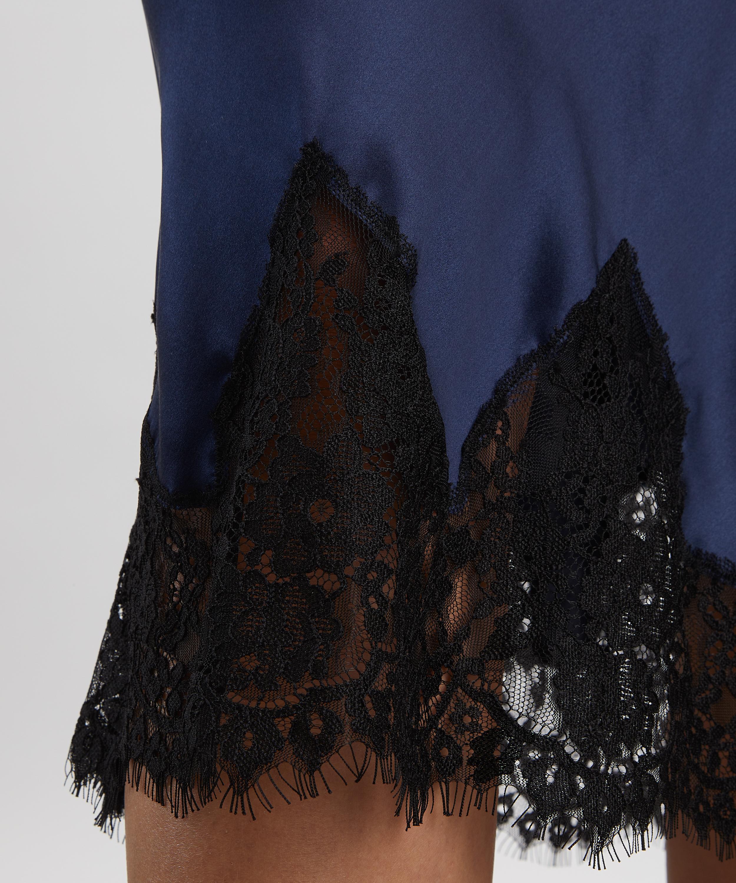 Reformation - Carolina Navy Silk Skirt image number 4