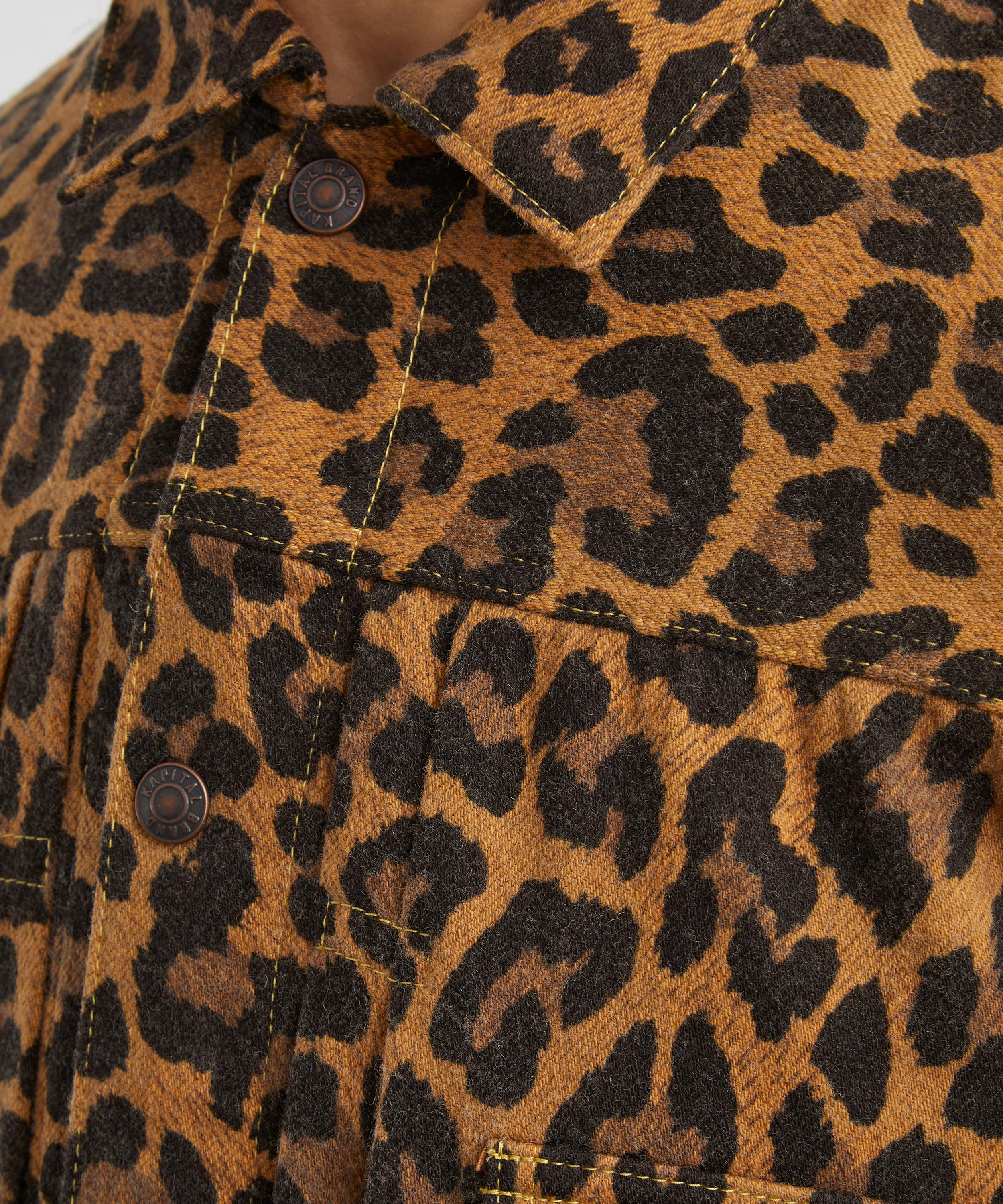 Kapital - Leopard-Print Cotton Wool-Blend Twill Jacket image number 4