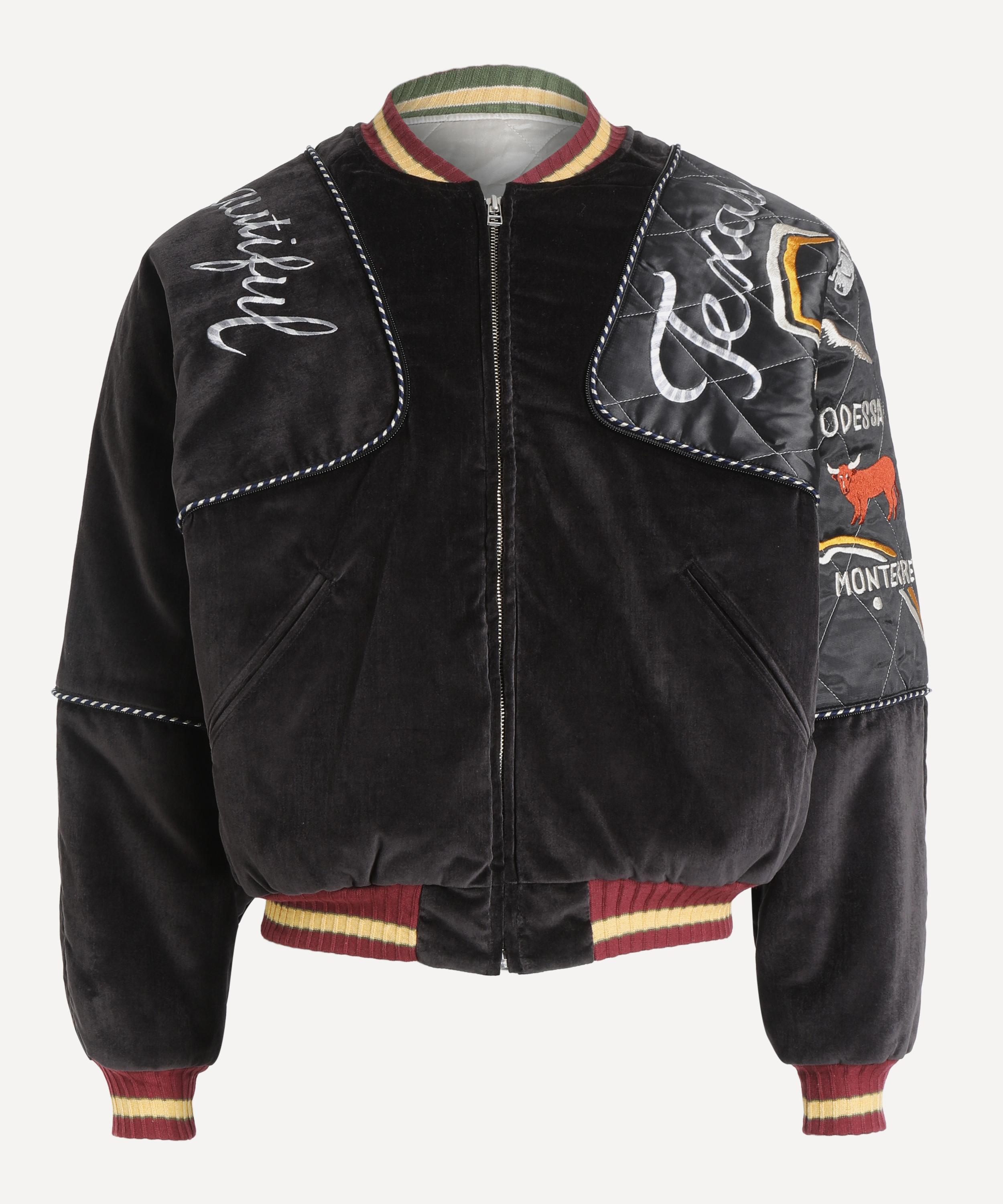 Kapital - Texas Embroidered Quilted Velveteen Sham Bomber Jacket image number 0