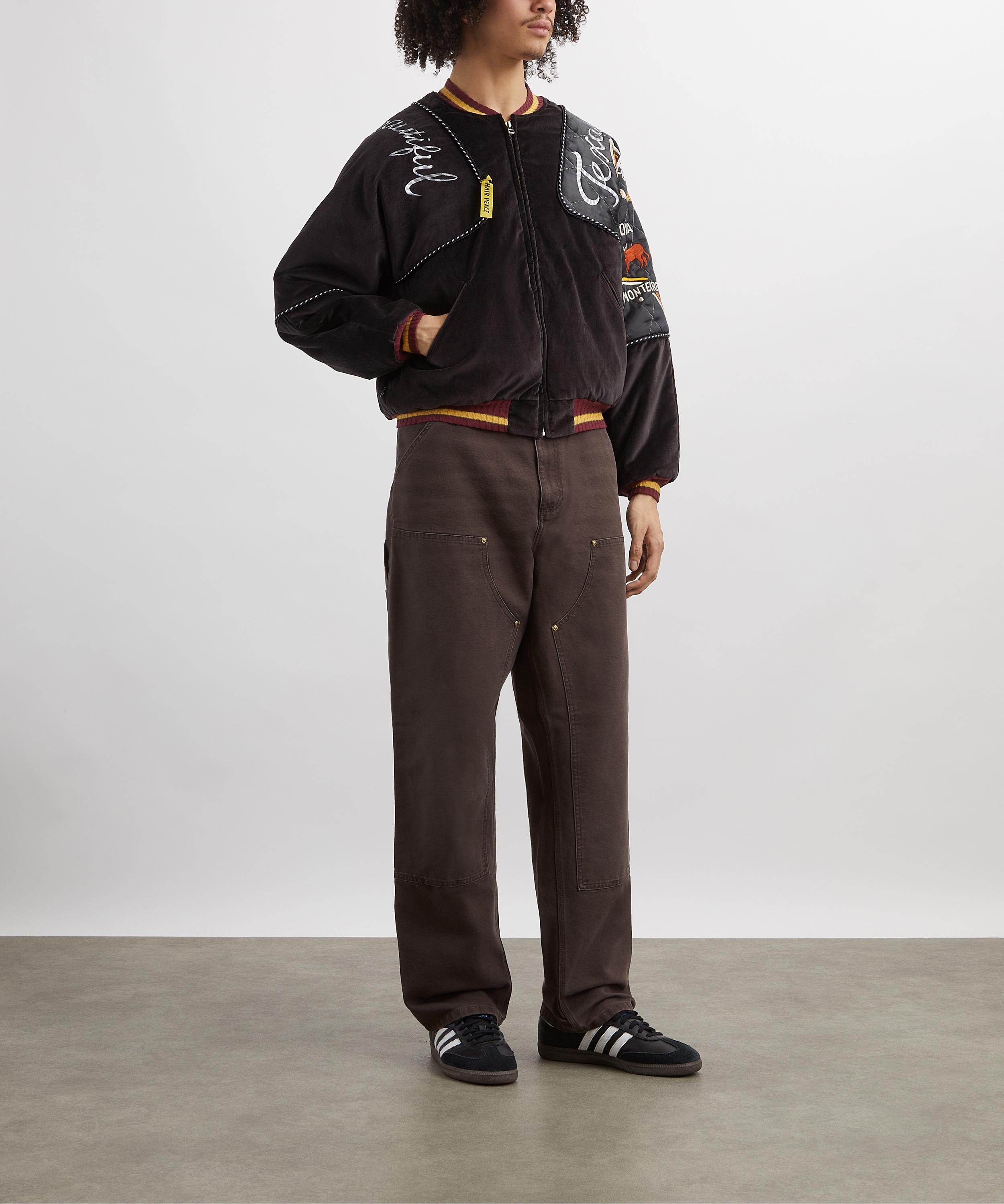 Kapital Texas Embroidered Quilted Velveteen Sham Bomber Jacket