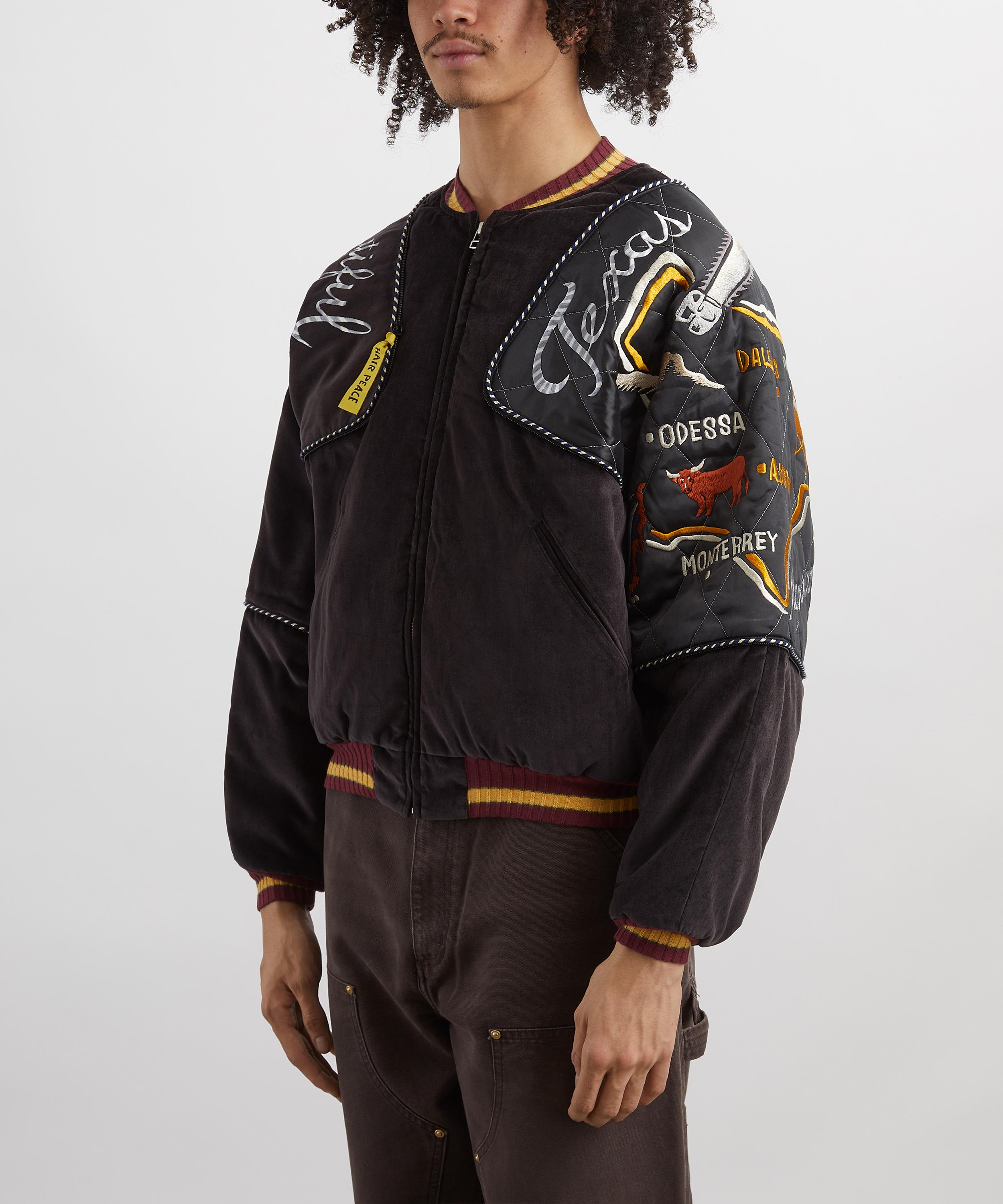 Kapital - Texas Embroidered Quilted Velveteen Sham Bomber Jacket image number 2
