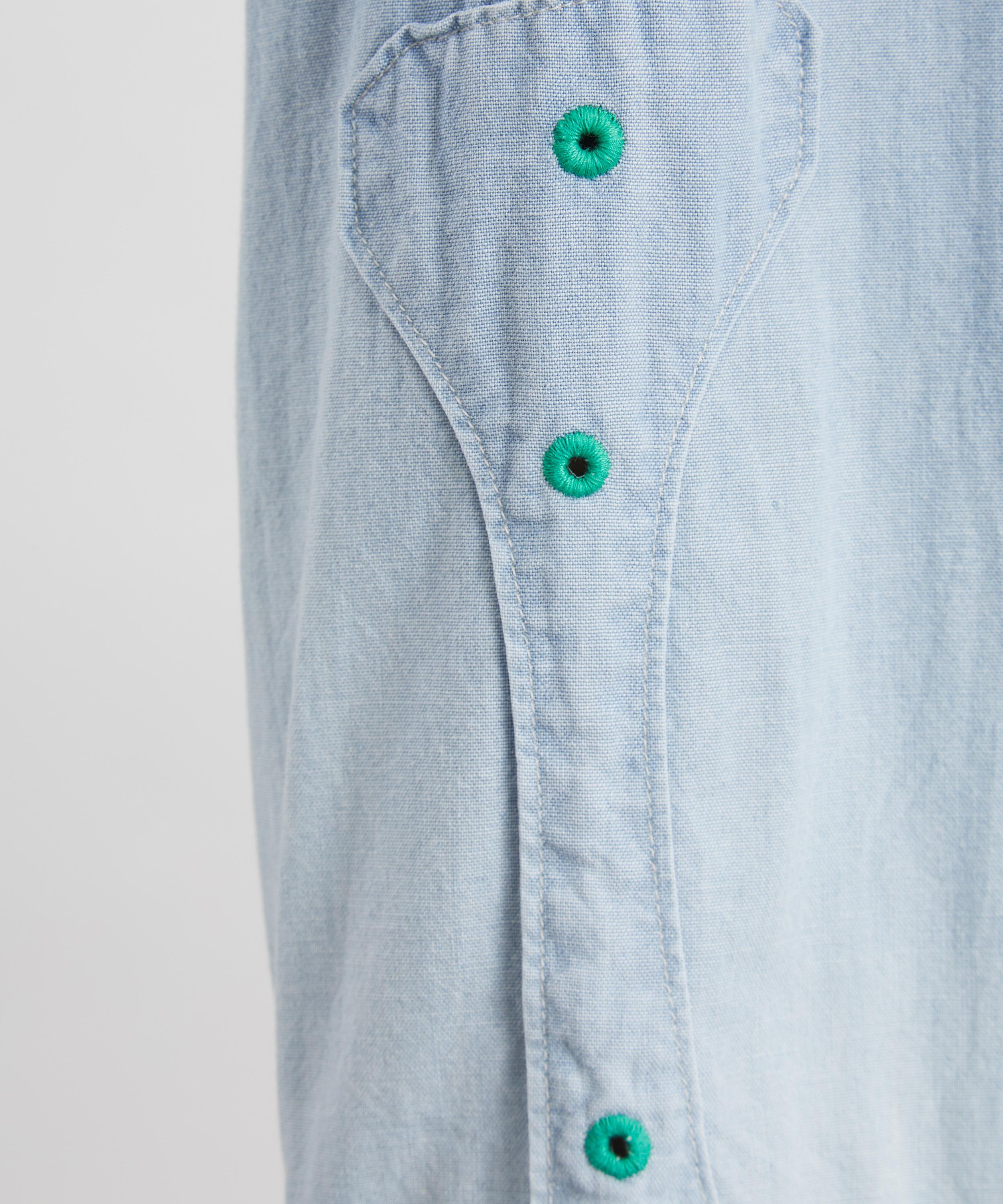 Kapital - Chambray BONE Patch Ventilator Denim Shirt image number 4