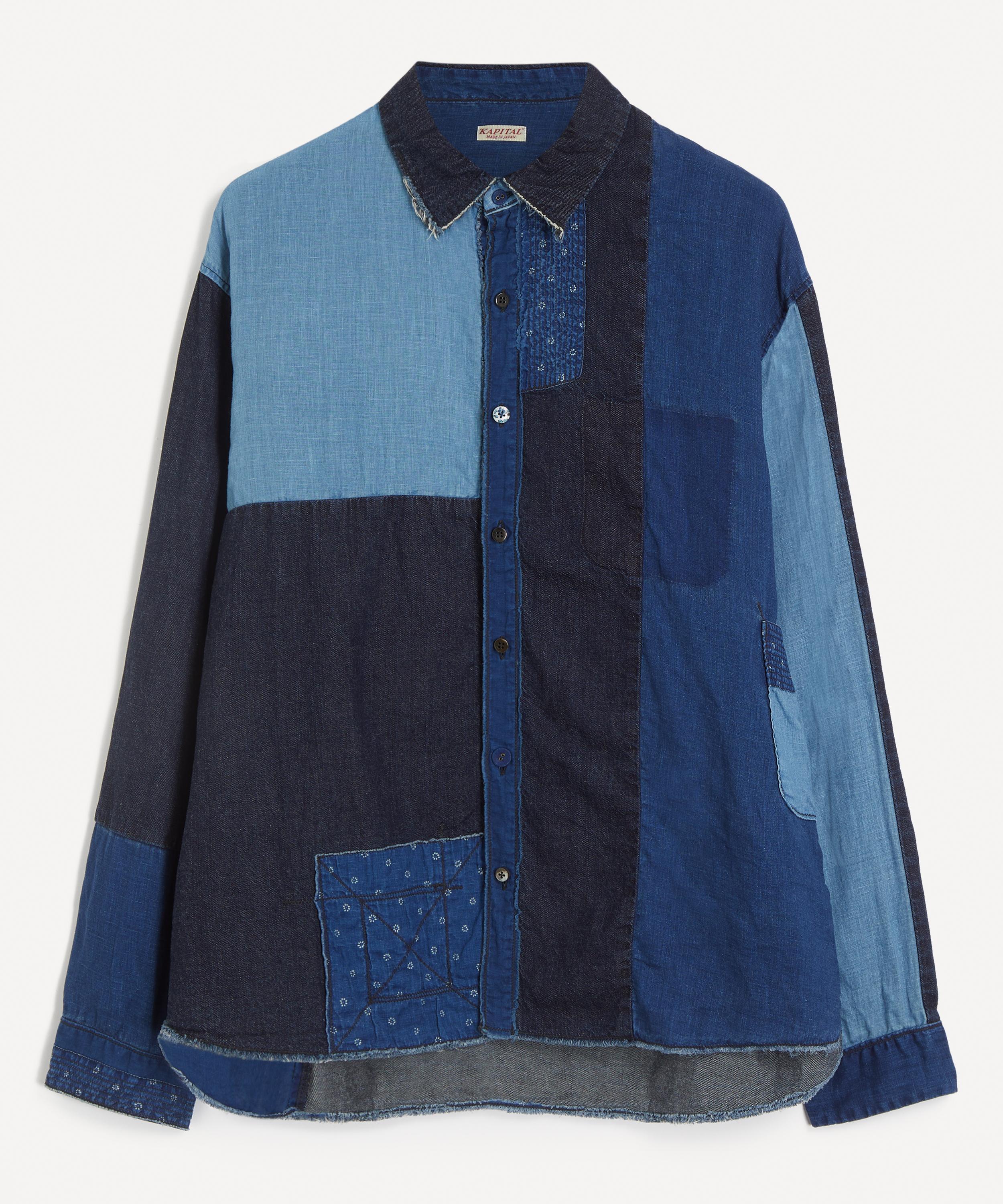 Kapital - Patchwork Katmandu Cotton-Linen Chambray Shirt