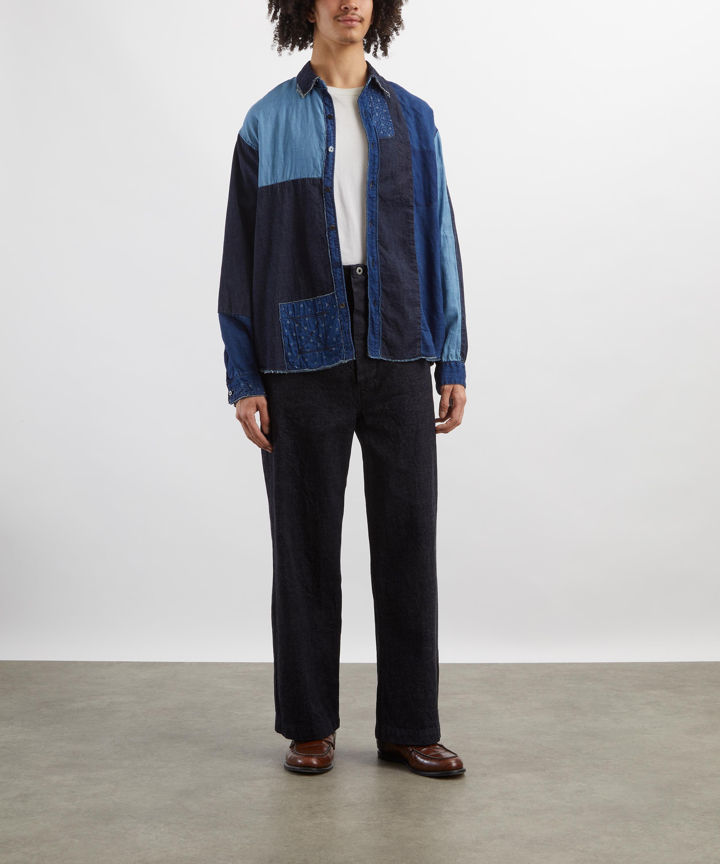 Kapital - Patchwork Katmandu Cotton-Linen Chambray Shirt image number 1