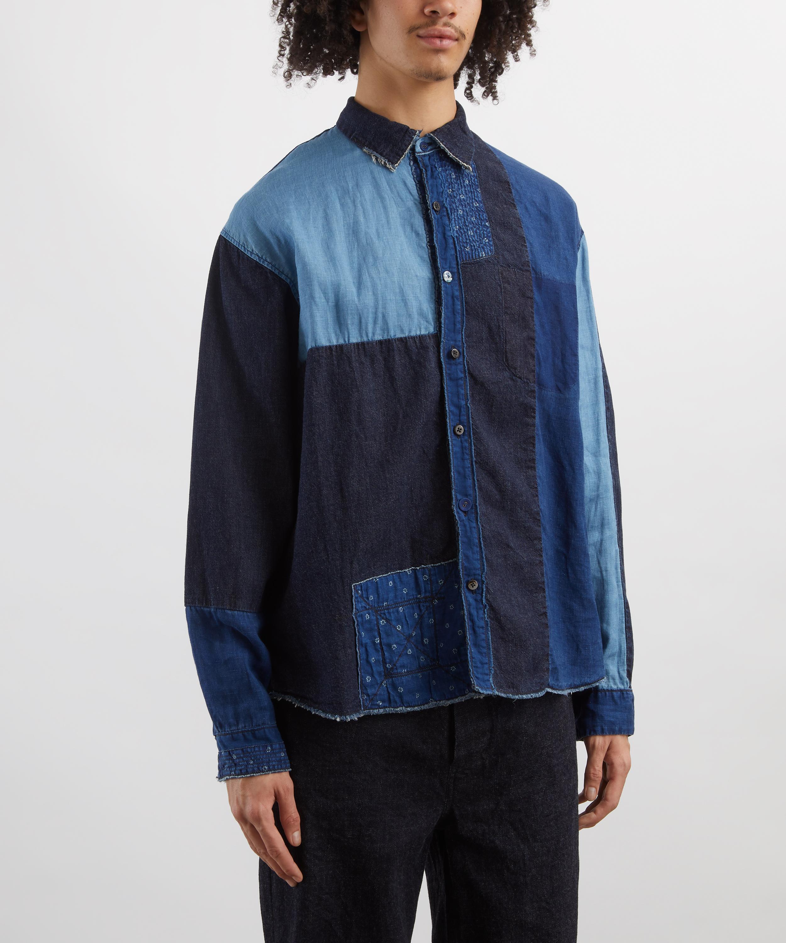 Kapital - Patchwork Katmandu Cotton-Linen Chambray Shirt image number 2