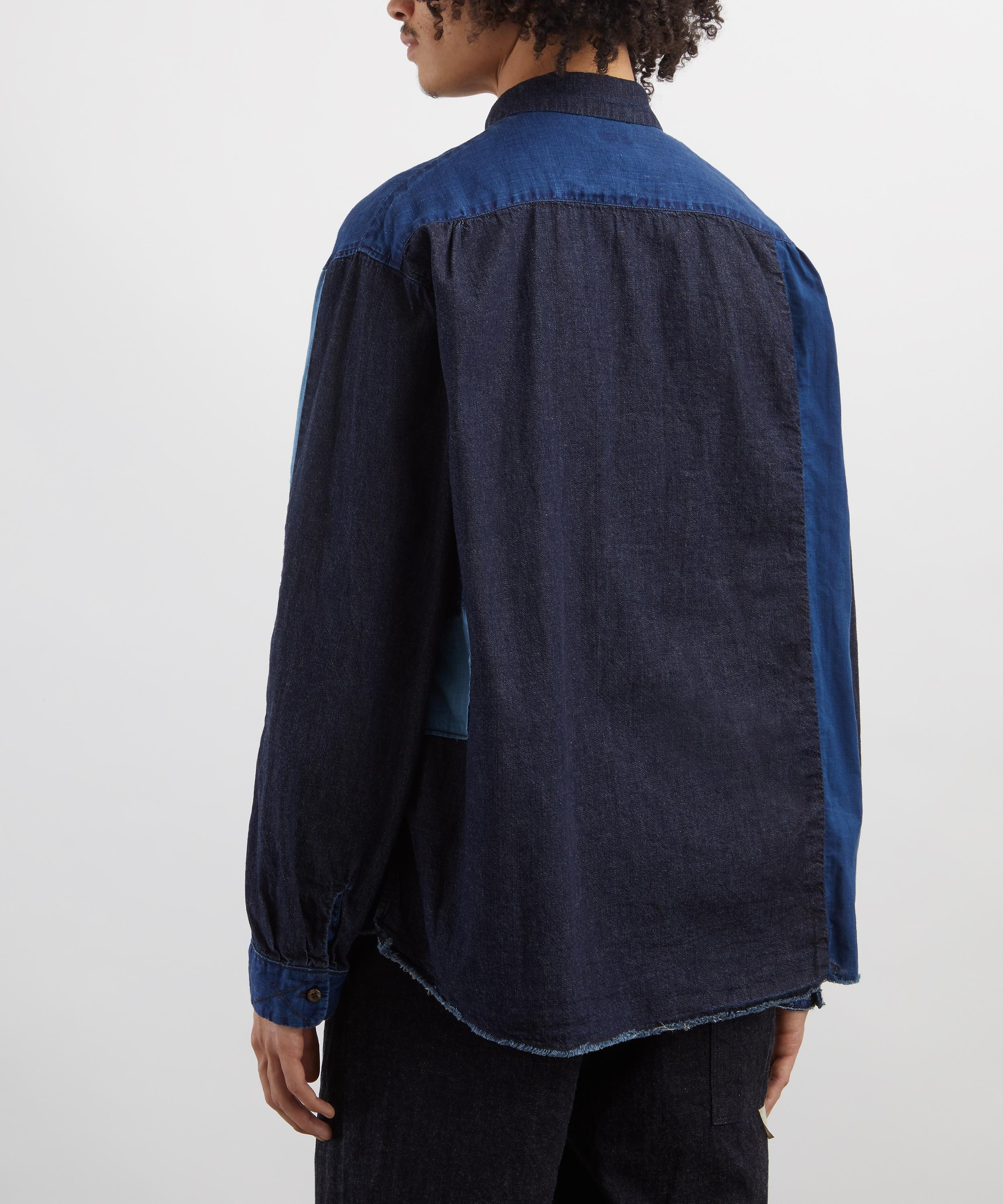 Kapital - Patchwork Katmandu Cotton-Linen Chambray Shirt image number 3