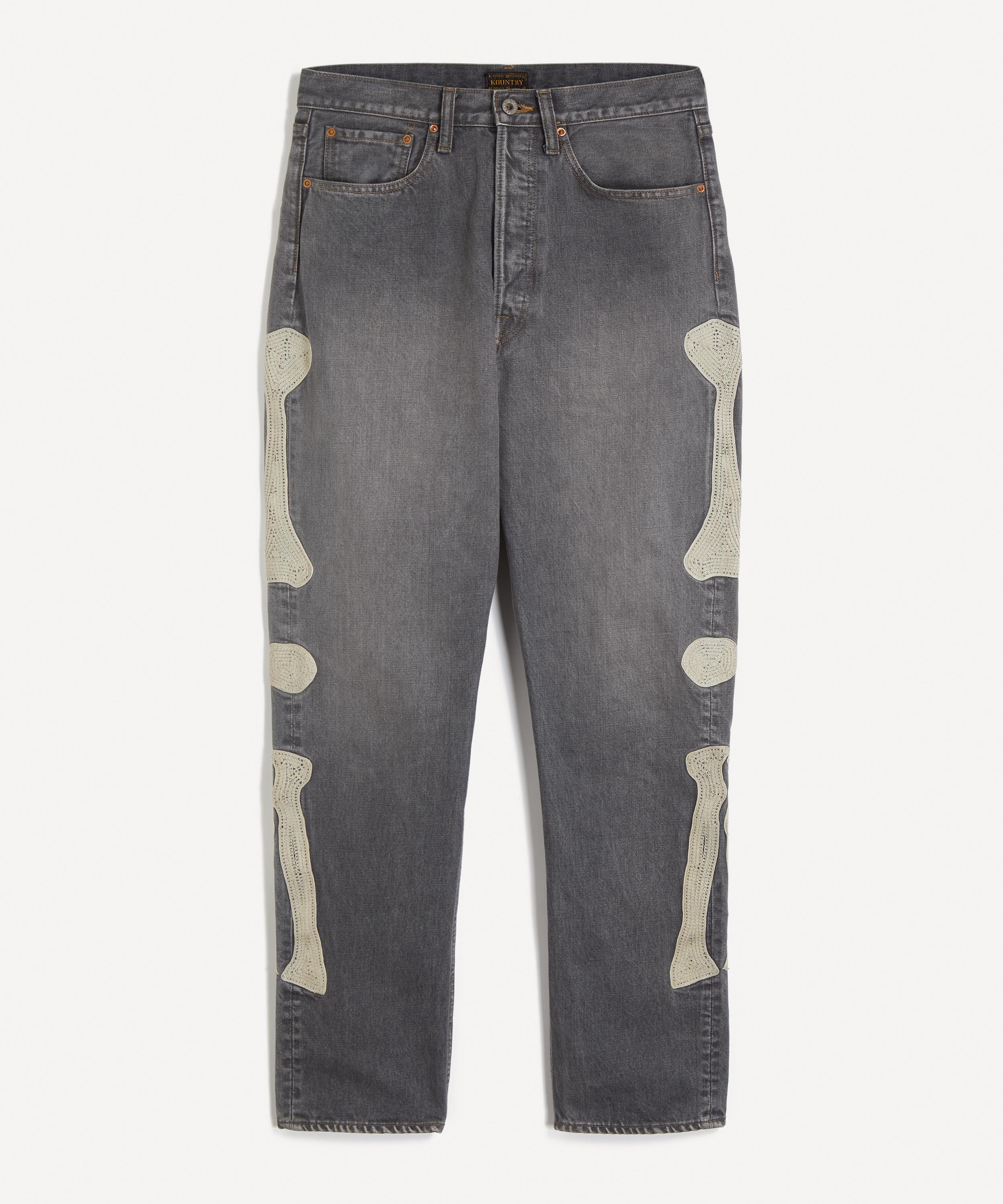 Kapital - Black 12oz Denim Mexican Tuxedo 5P Okagilly Jeans