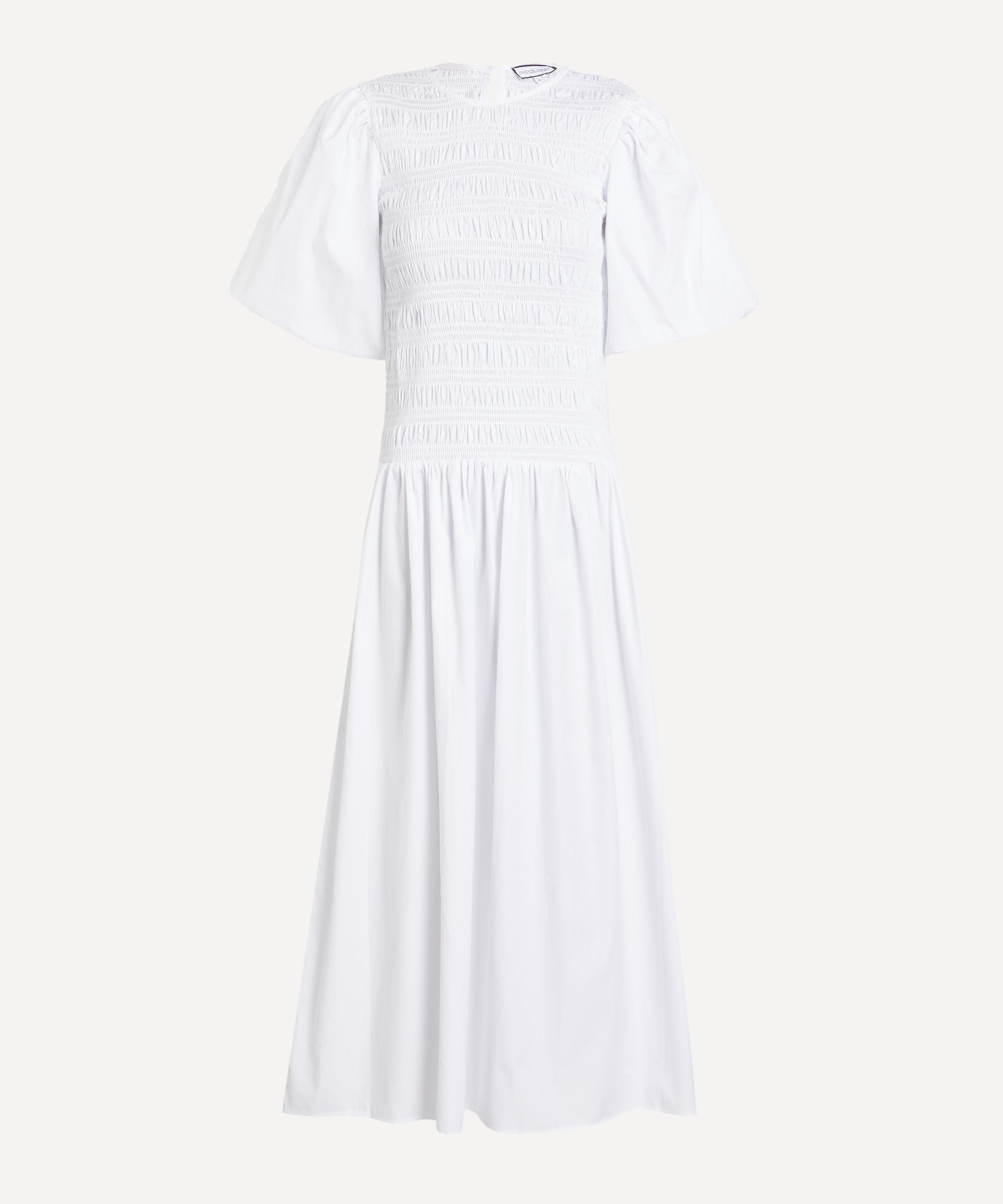 Maria de la Orden - Diana White Long Smocked Dress