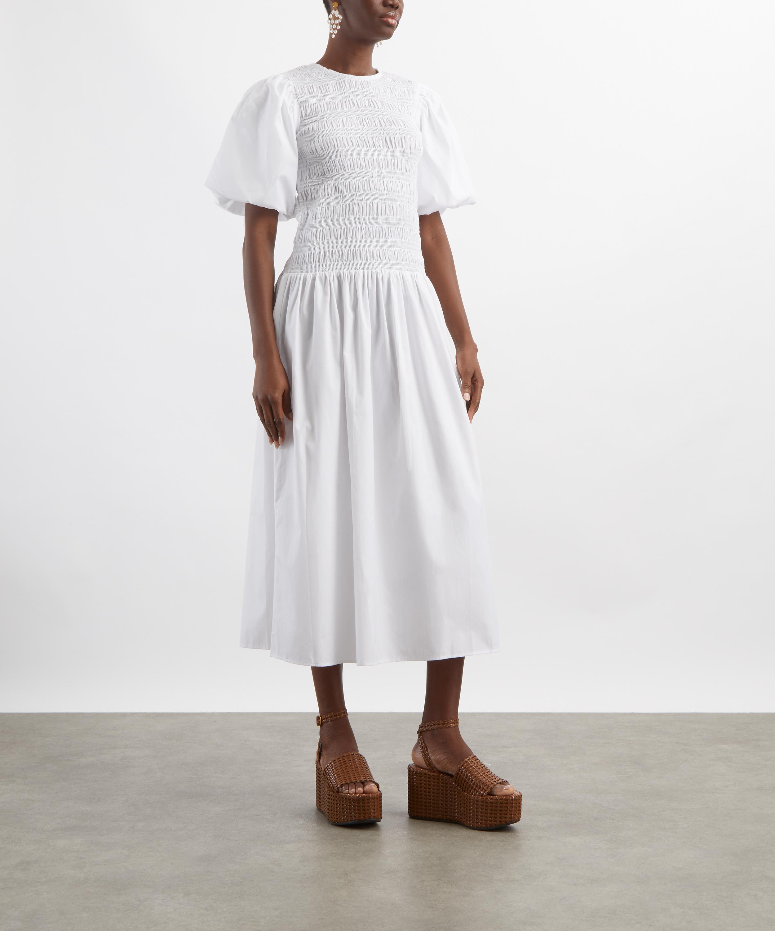 Maria de la Orden - Diana White Long Smocked Dress image number 2