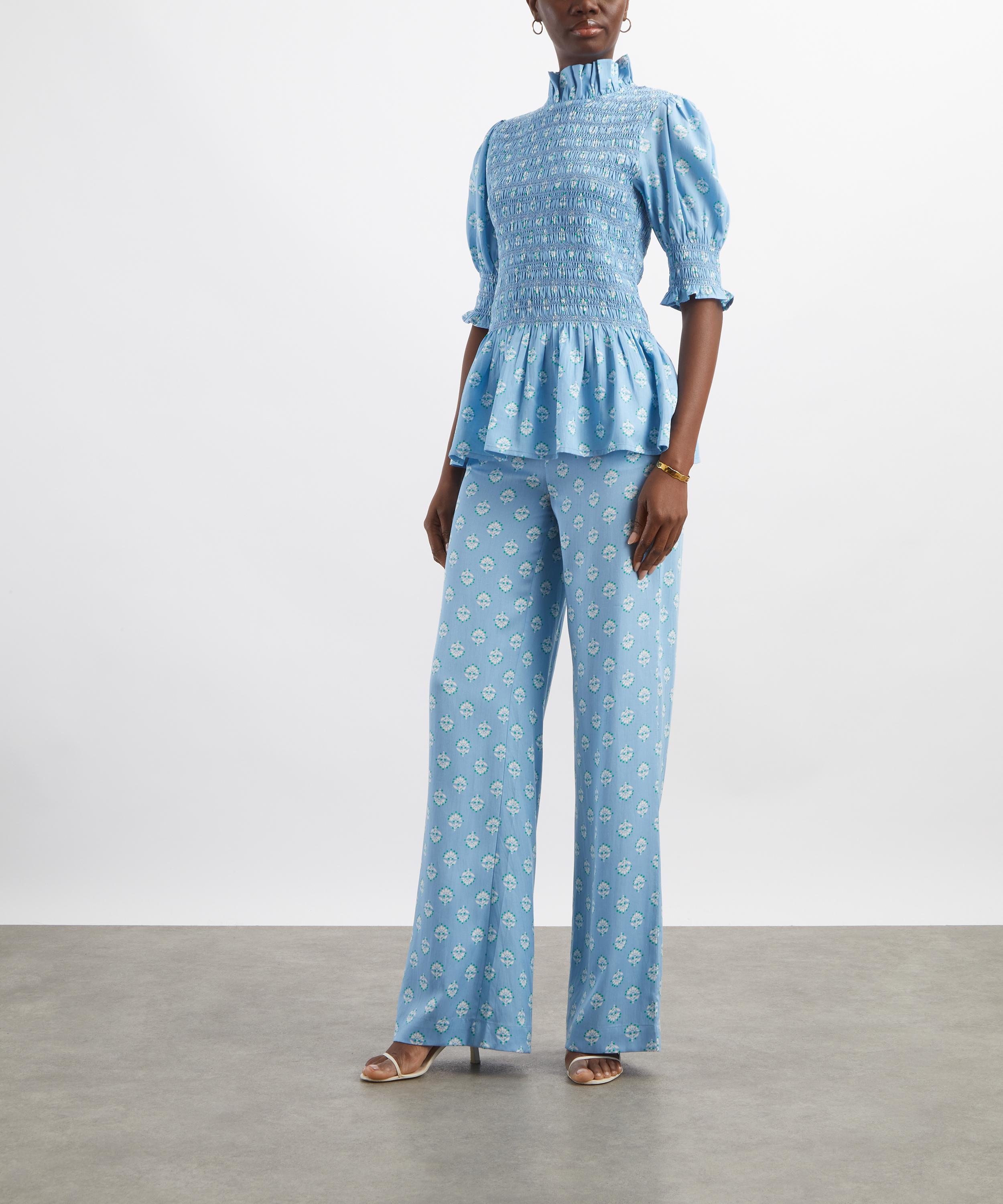 Maria de la Orden - Lova Blue Flowers Trousers image number 1
