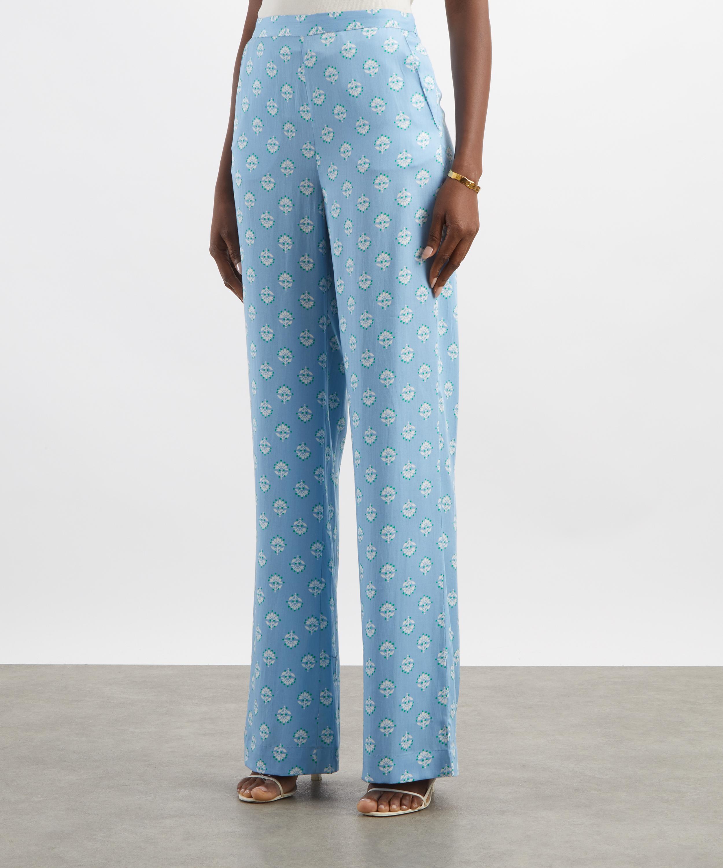 Maria de la Orden - Lova Blue Flowers Trousers image number 2