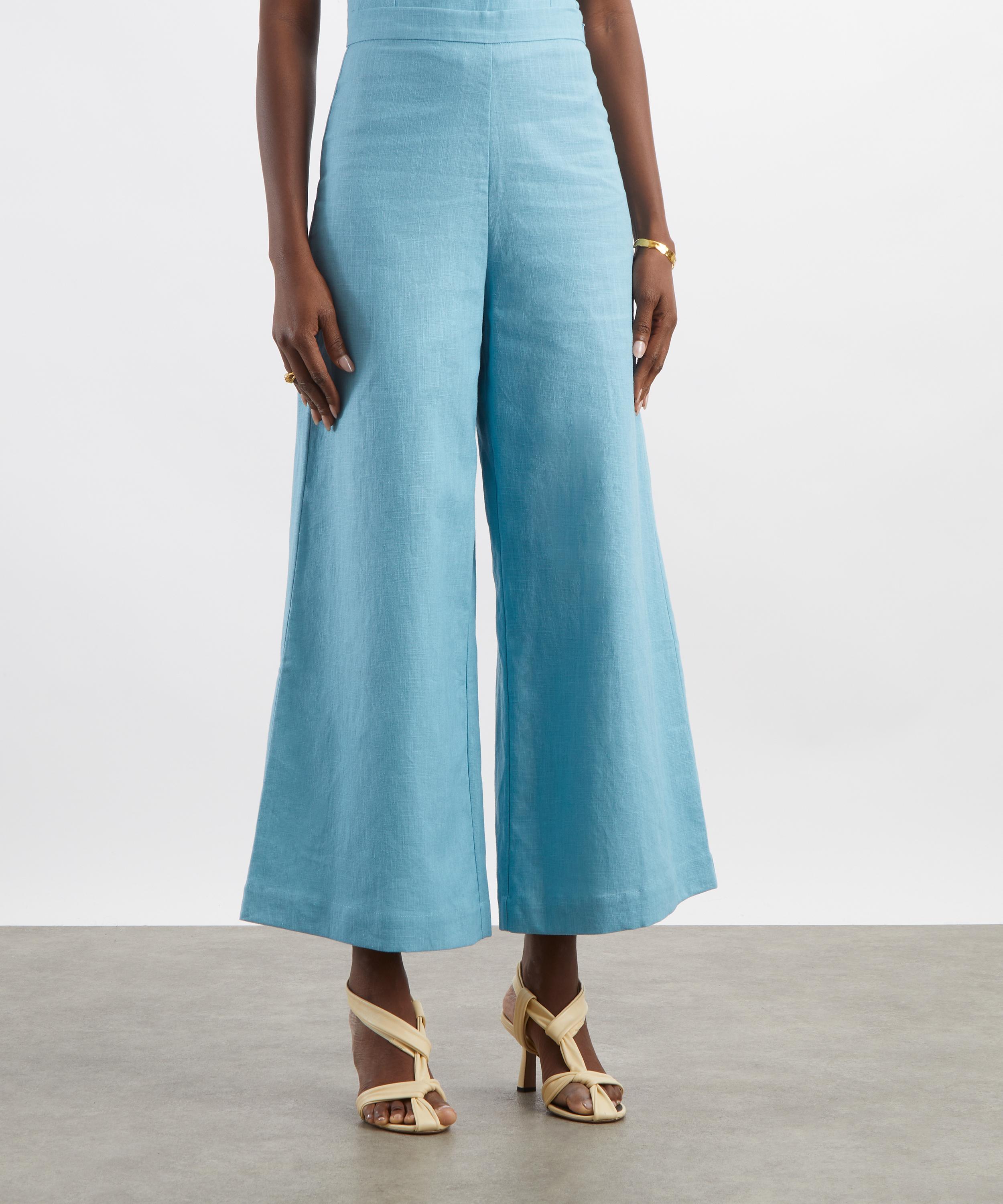 Maria de la Orden - Paradis Light Blue Linen Trousers image number 2