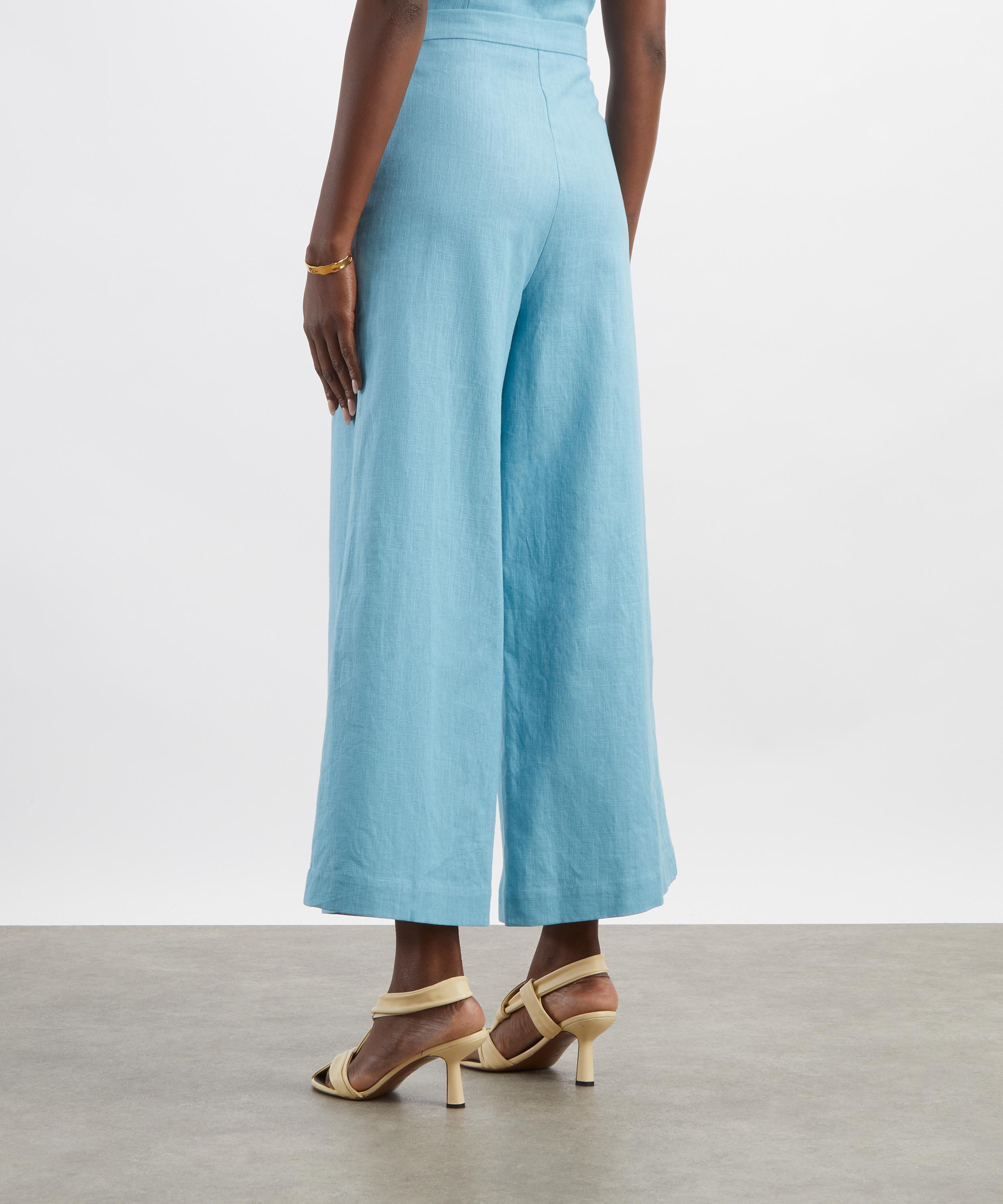 Maria de la Orden - Paradis Light Blue Linen Trousers image number 3