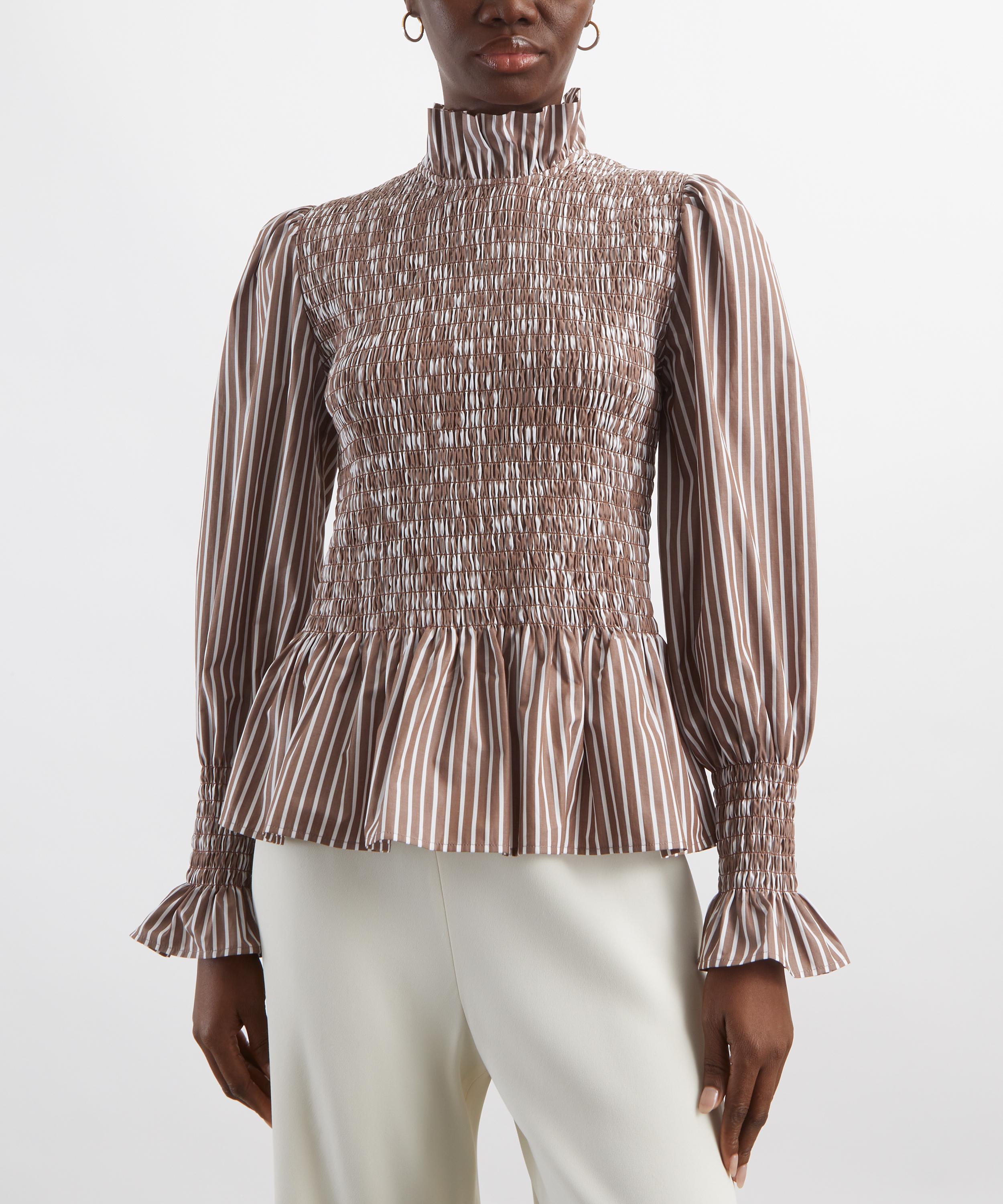 Maria de la Orden - Aleria Brown Stripes Top image number 2