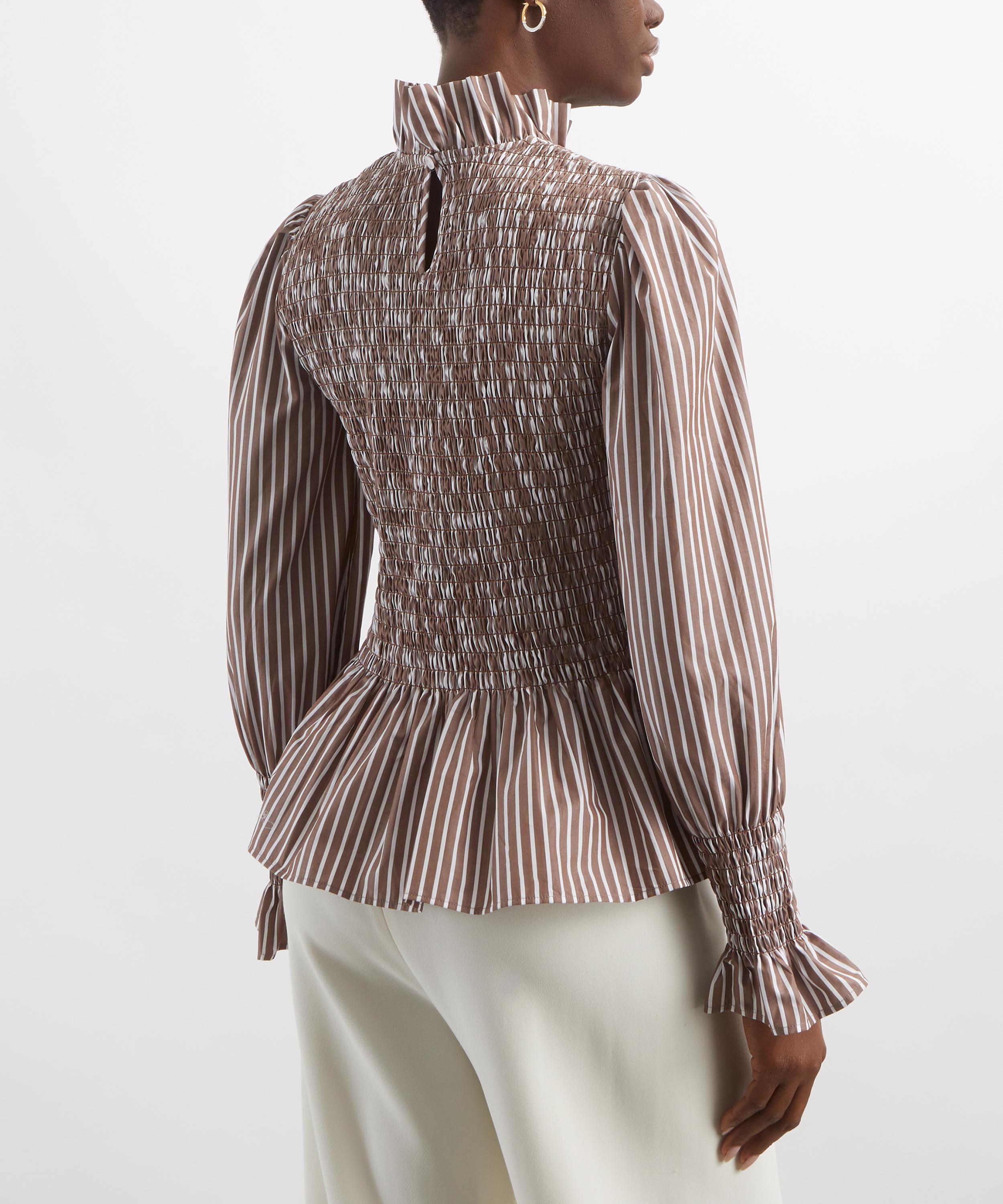 Maria de la Orden - Aleria Brown Stripes Top image number 3