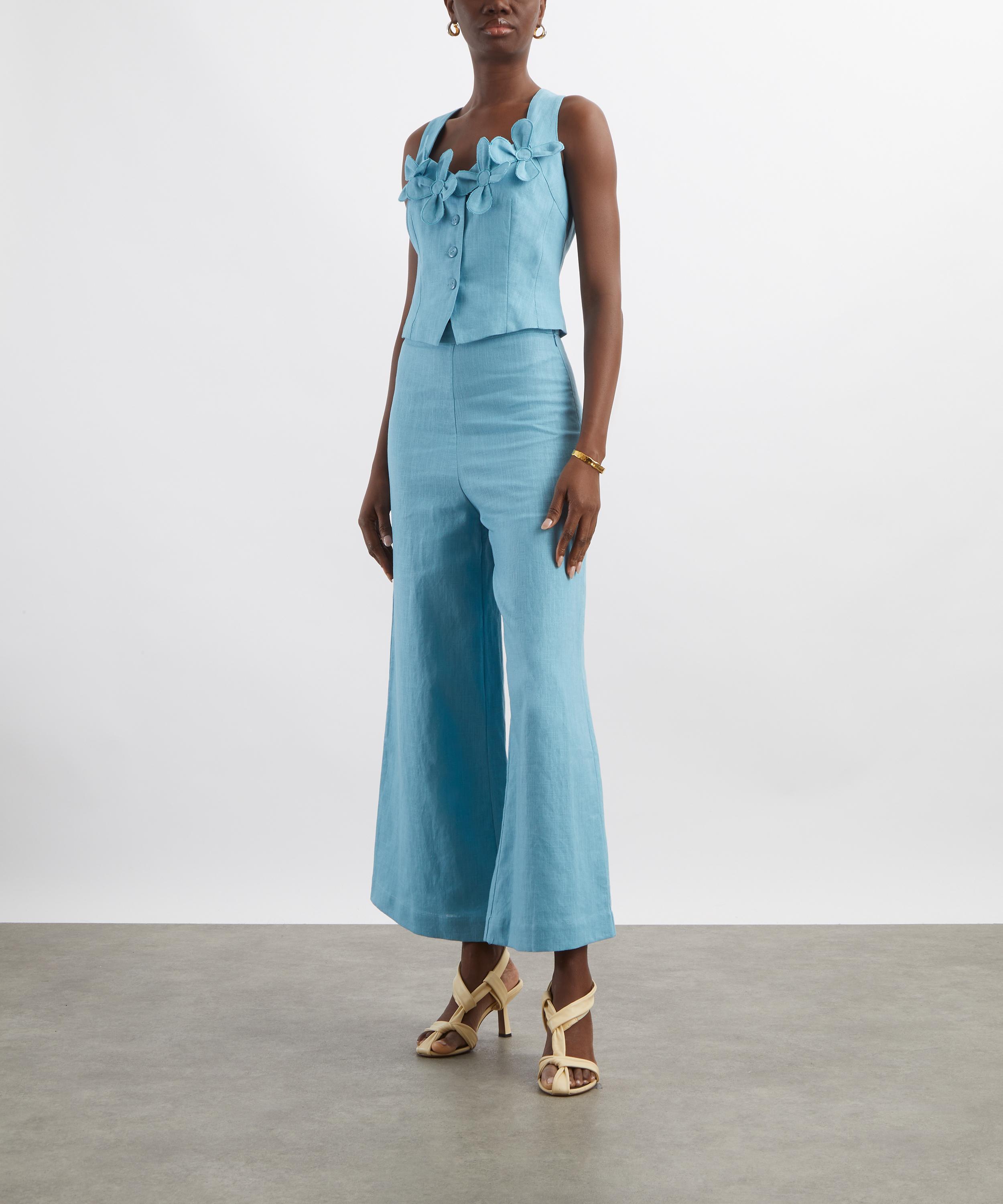 Maria de la Orden - Billie Light Blue Linen Top image number 1