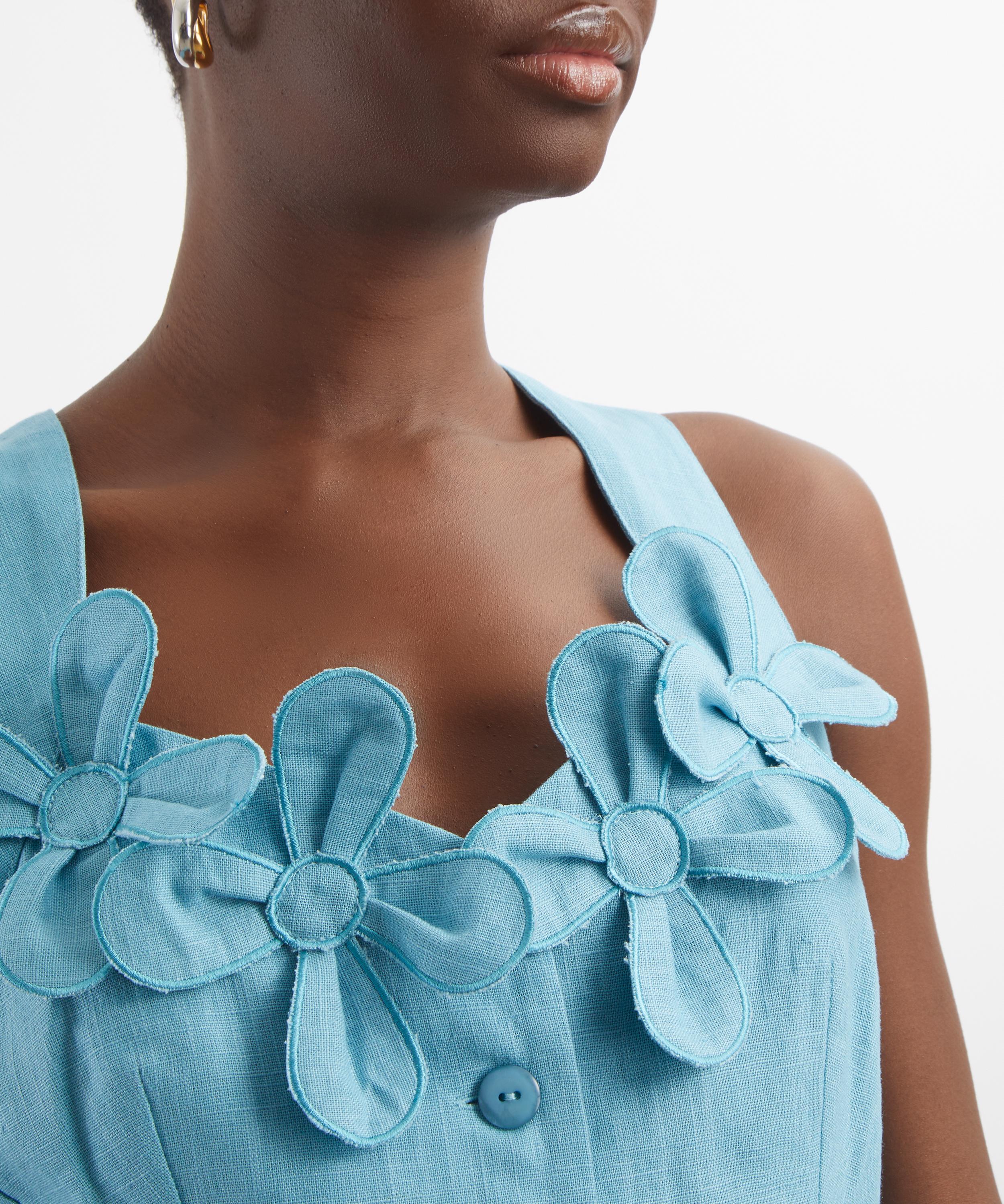 Maria de la Orden - Billie Light Blue Linen Top image number 4