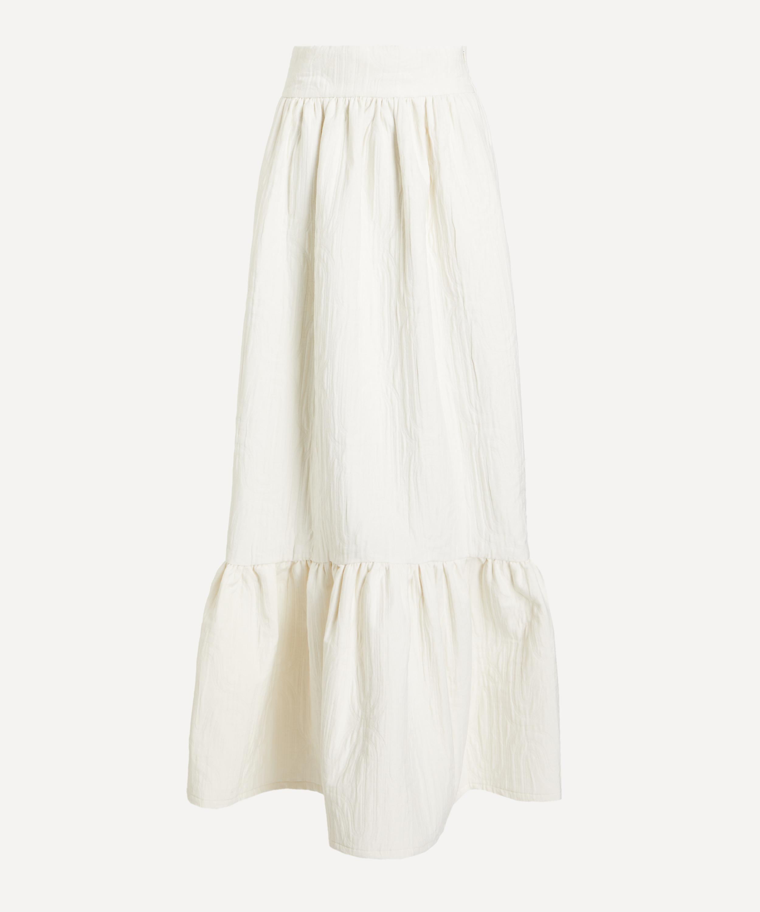 Maria de la Orden - Capri White Embroidered Maxi Skirt