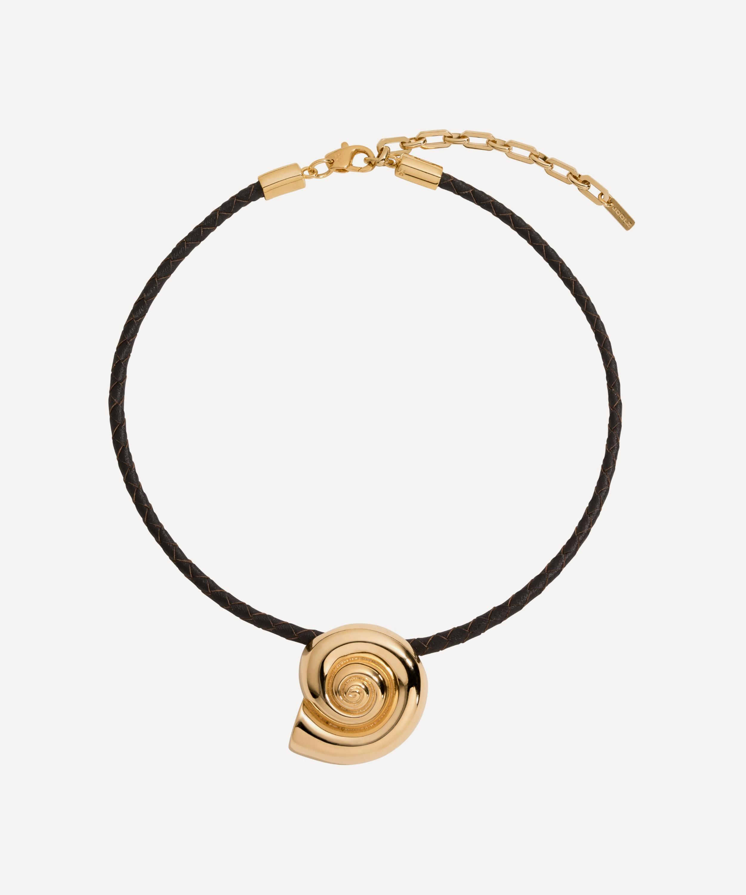Martha Calvo - 14ct Gold-Plated Nautilus Shell Necklace