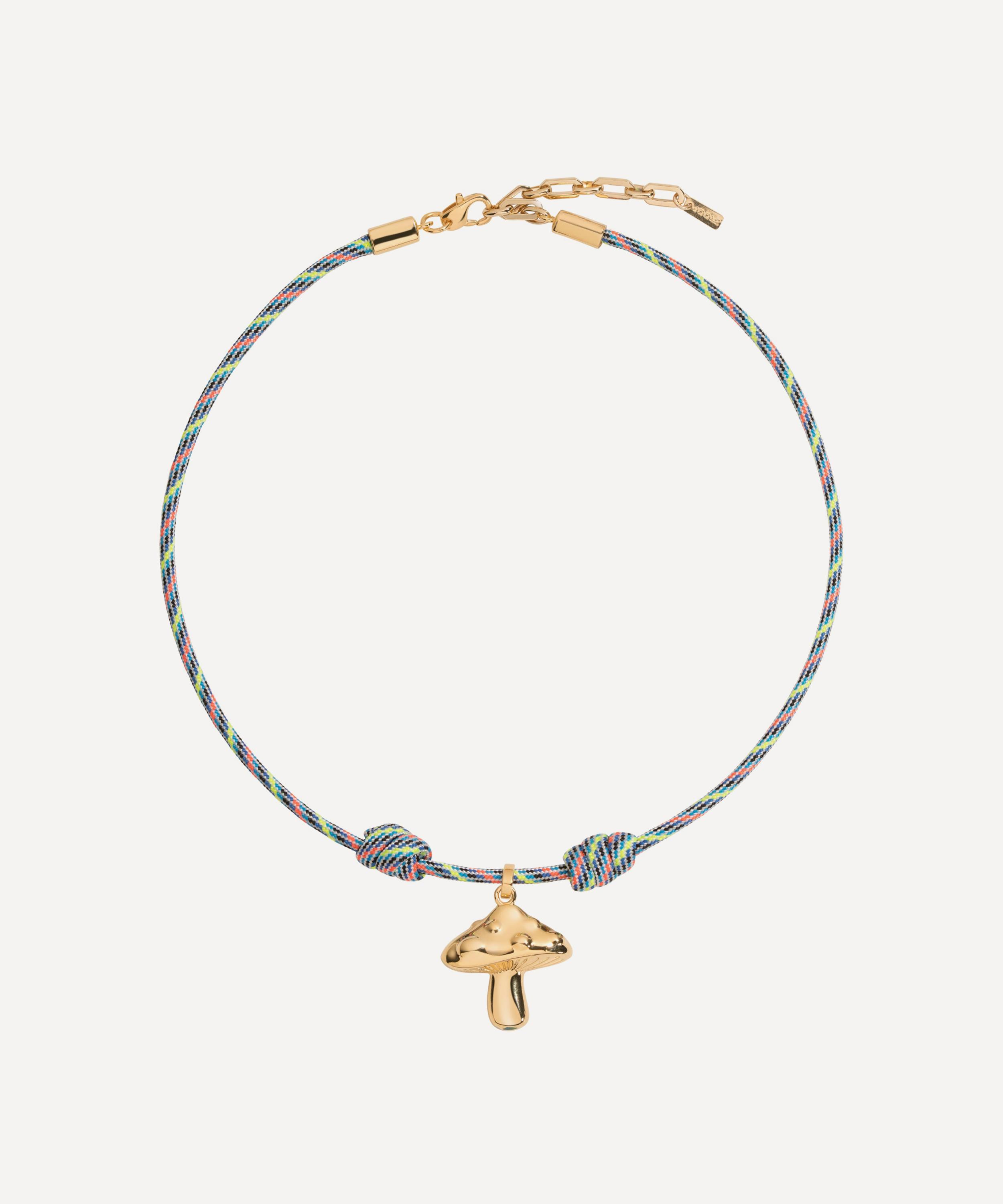 Martha Calvo - 14ct Gold-plated Trippy Mushroom Cord Necklace