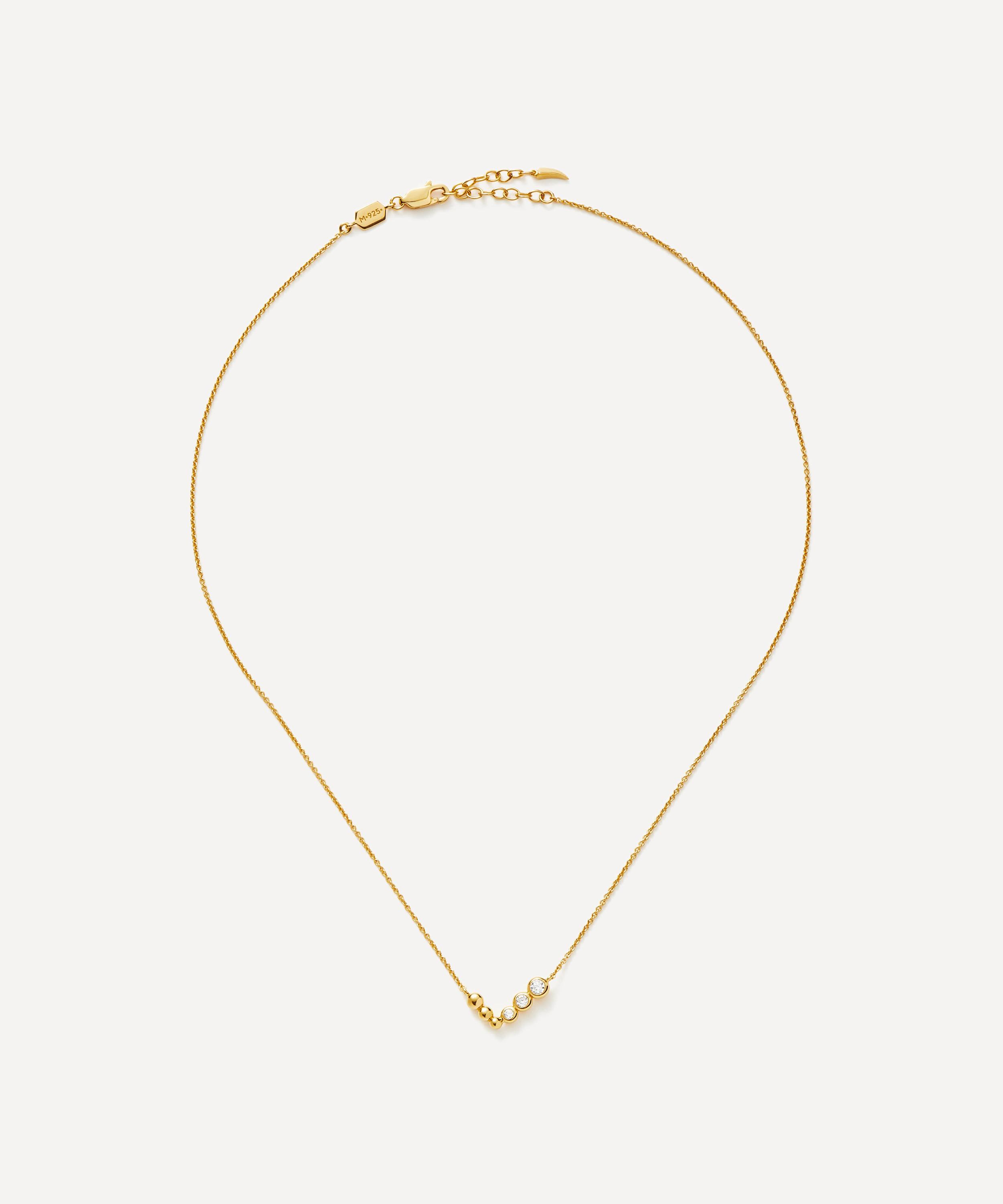 Missoma - 18ct Gold-Plated Vermeil Silver Beaded Stone Pendant Necklace image number 1