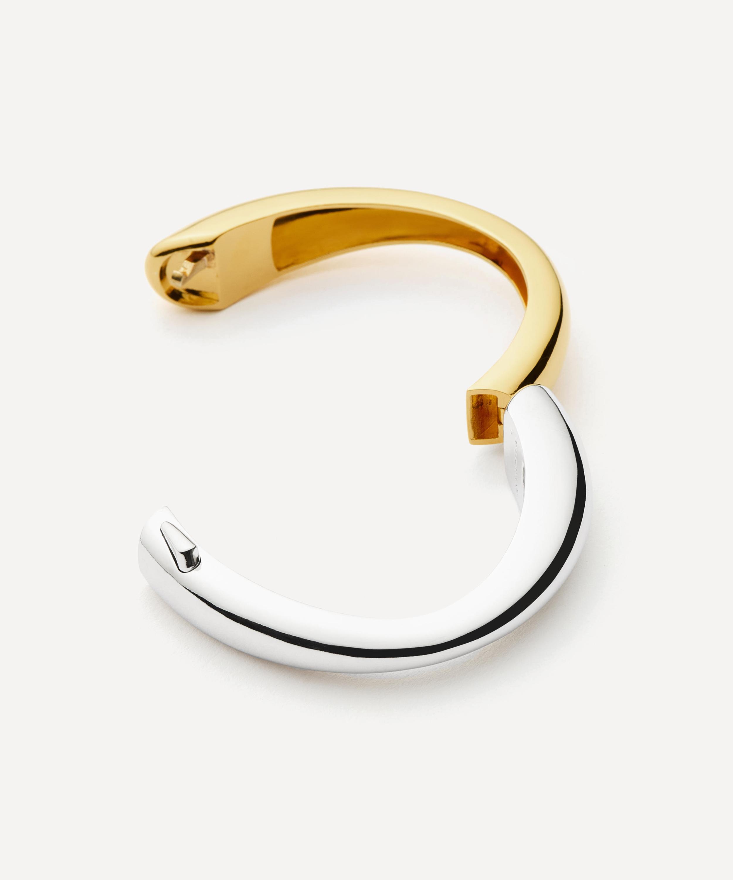 Missoma - Mixed Metal Sculptural Ridge Hinged Bangle image number 1