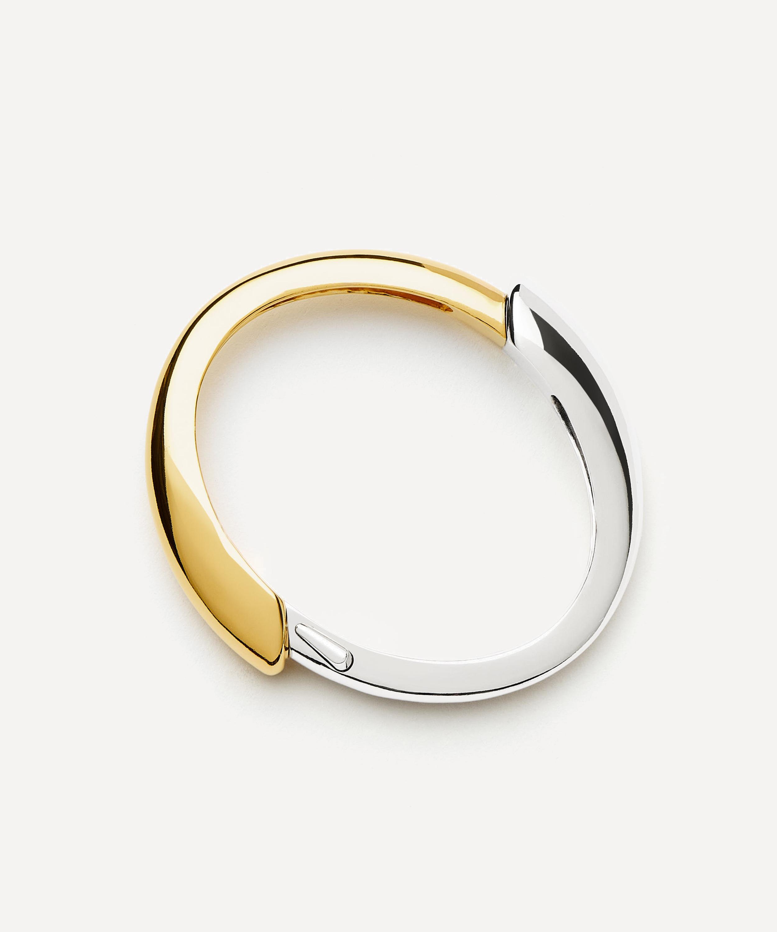 Missoma - Mixed Metal Sculptural Ridge Hinged Bangle image number 2
