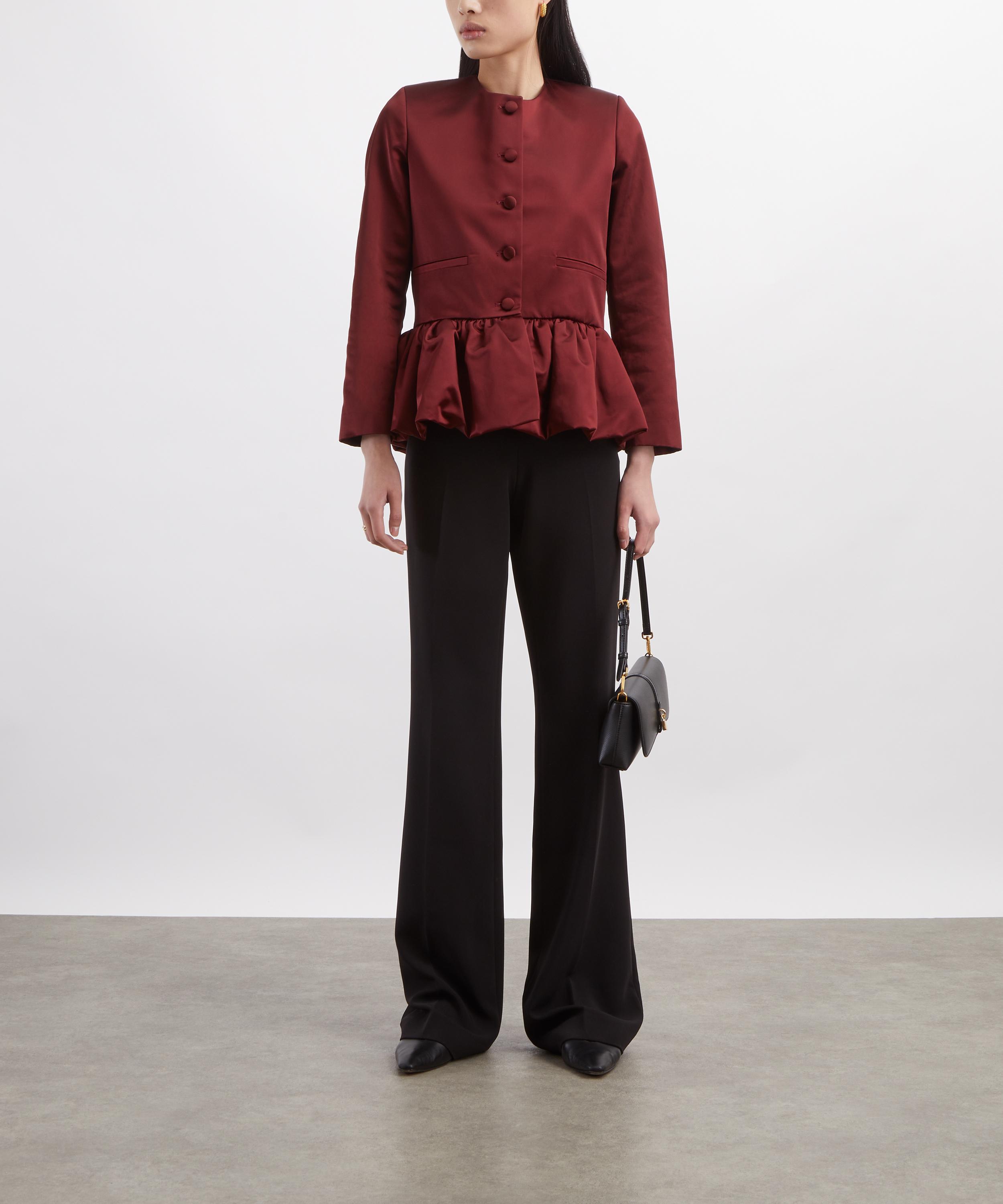Liberowe - Burgundy Satin Peplum Jacket image number 1