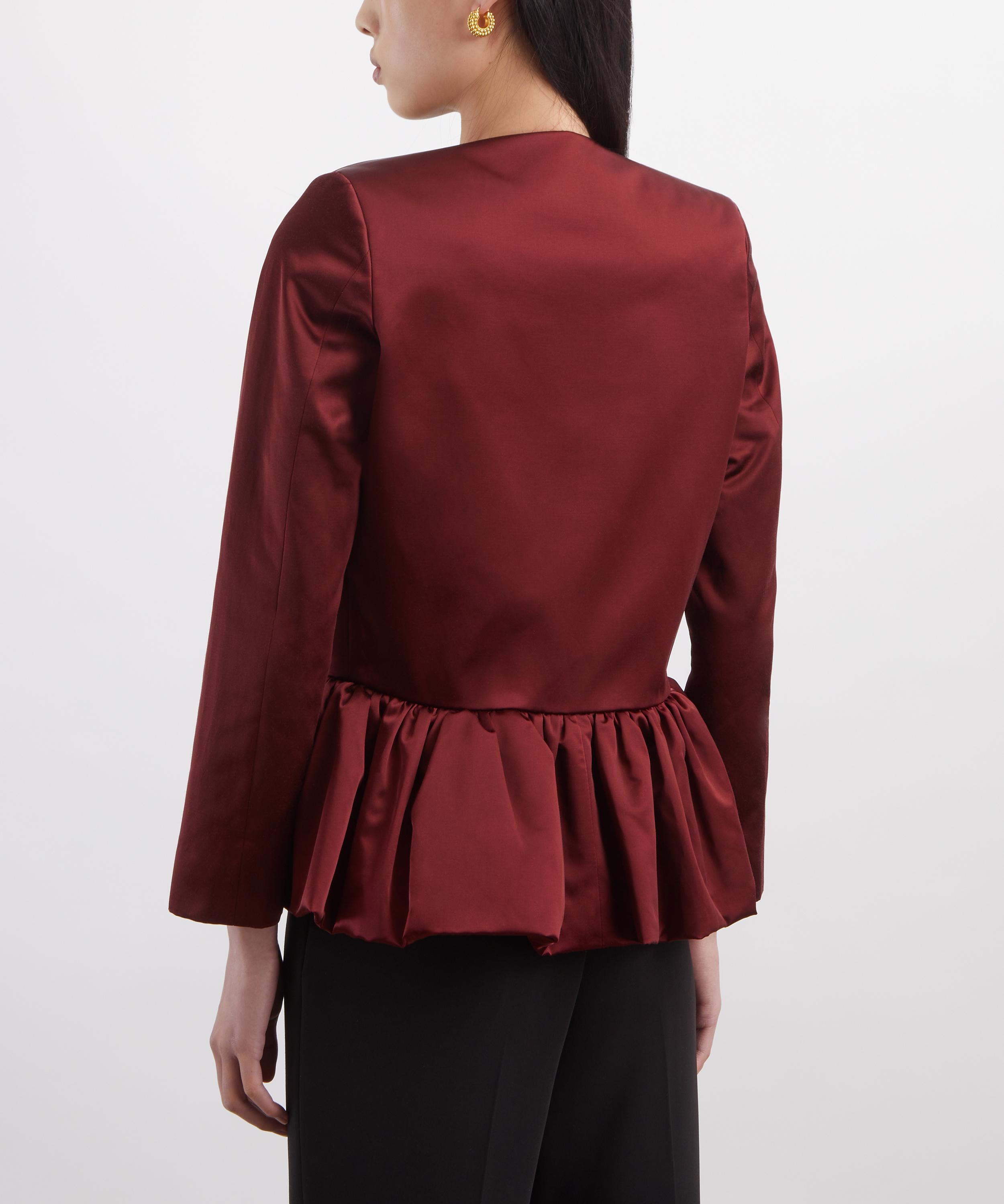 Liberowe - Burgundy Satin Peplum Jacket image number 3