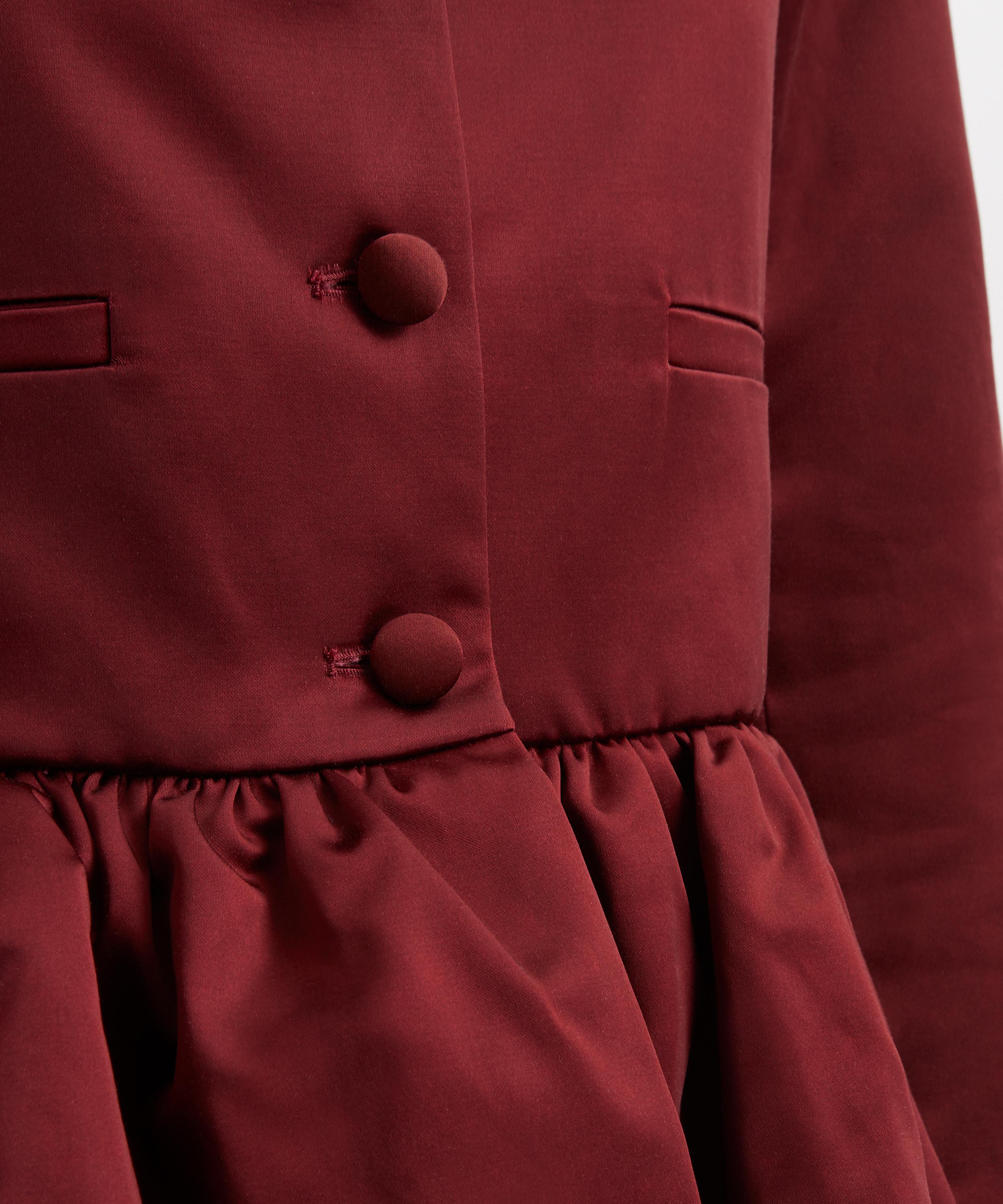 Liberowe - Burgundy Satin Peplum Jacket image number 4