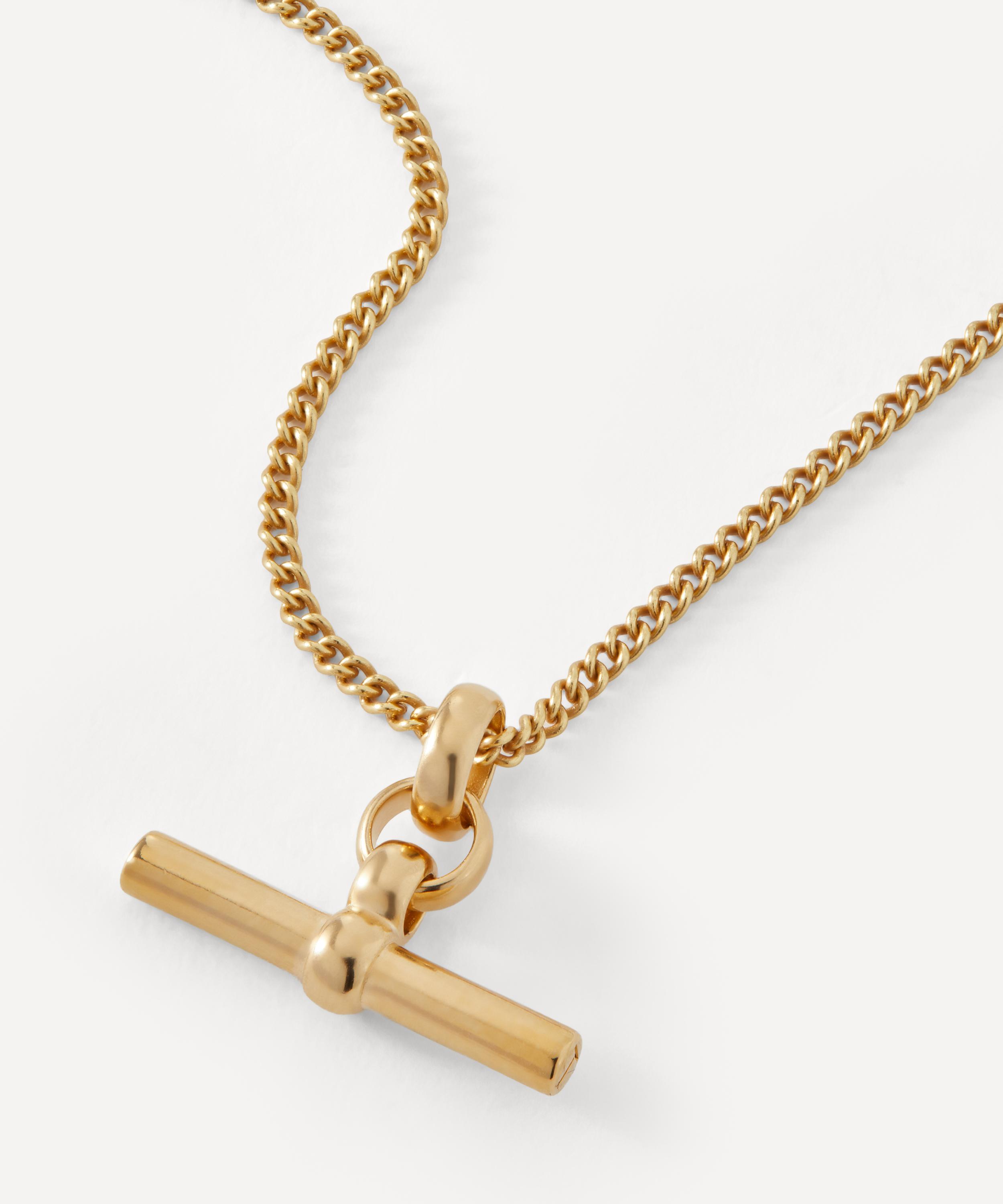 Tilly Sveaas - 18ct Gold-Plated  T-Bar Curb Chain Necklace