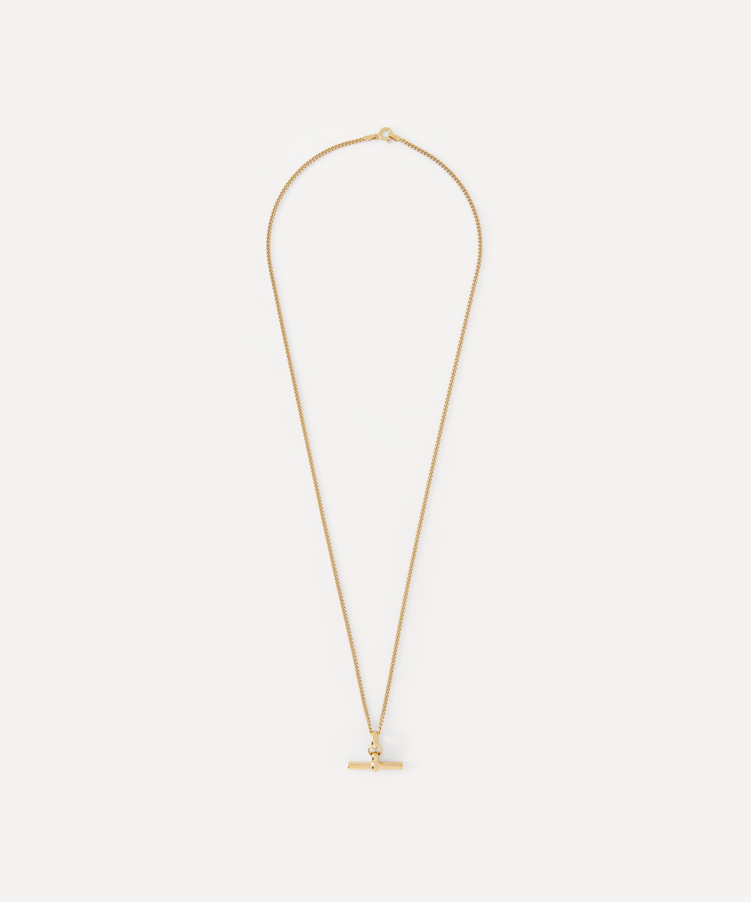 Tilly Sveaas - 18ct Gold-Plated  T-Bar Curb Chain Necklace image number 1