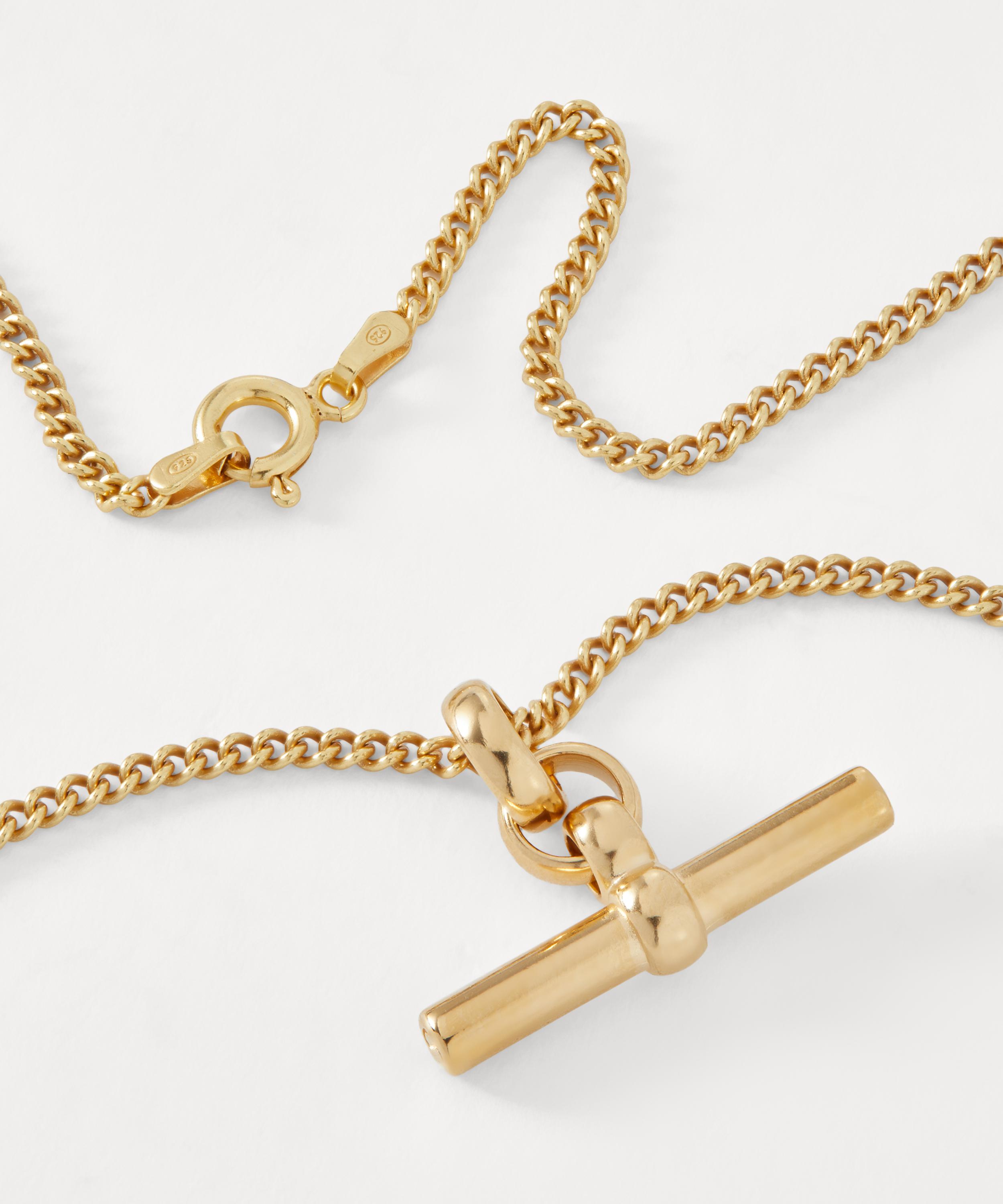 Tilly Sveaas - 18ct Gold-Plated  T-Bar Curb Chain Necklace image number 2