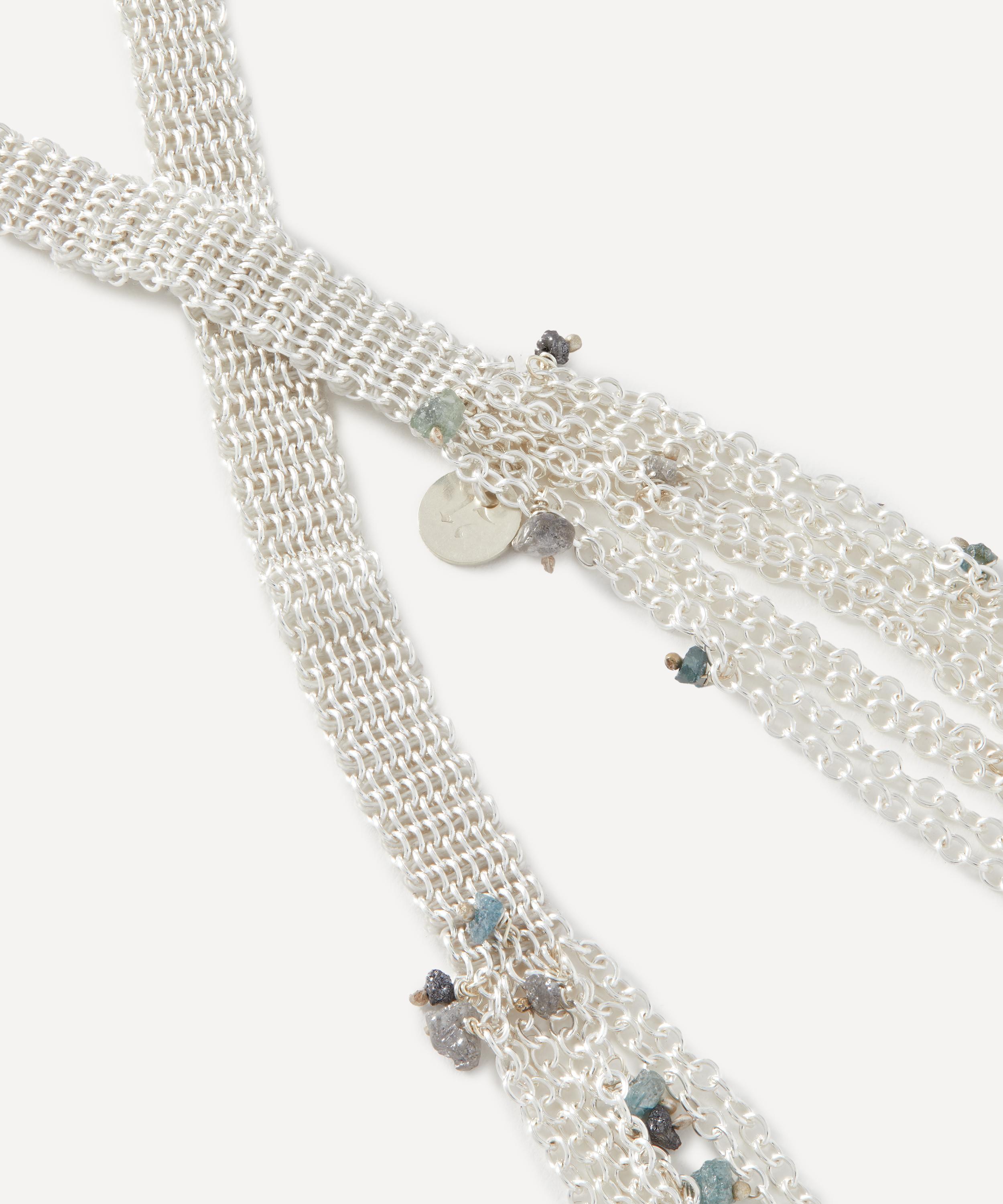 Stephanie Schneider - Sterling Silver Diamond Shawl Chain Necklace image number 1
