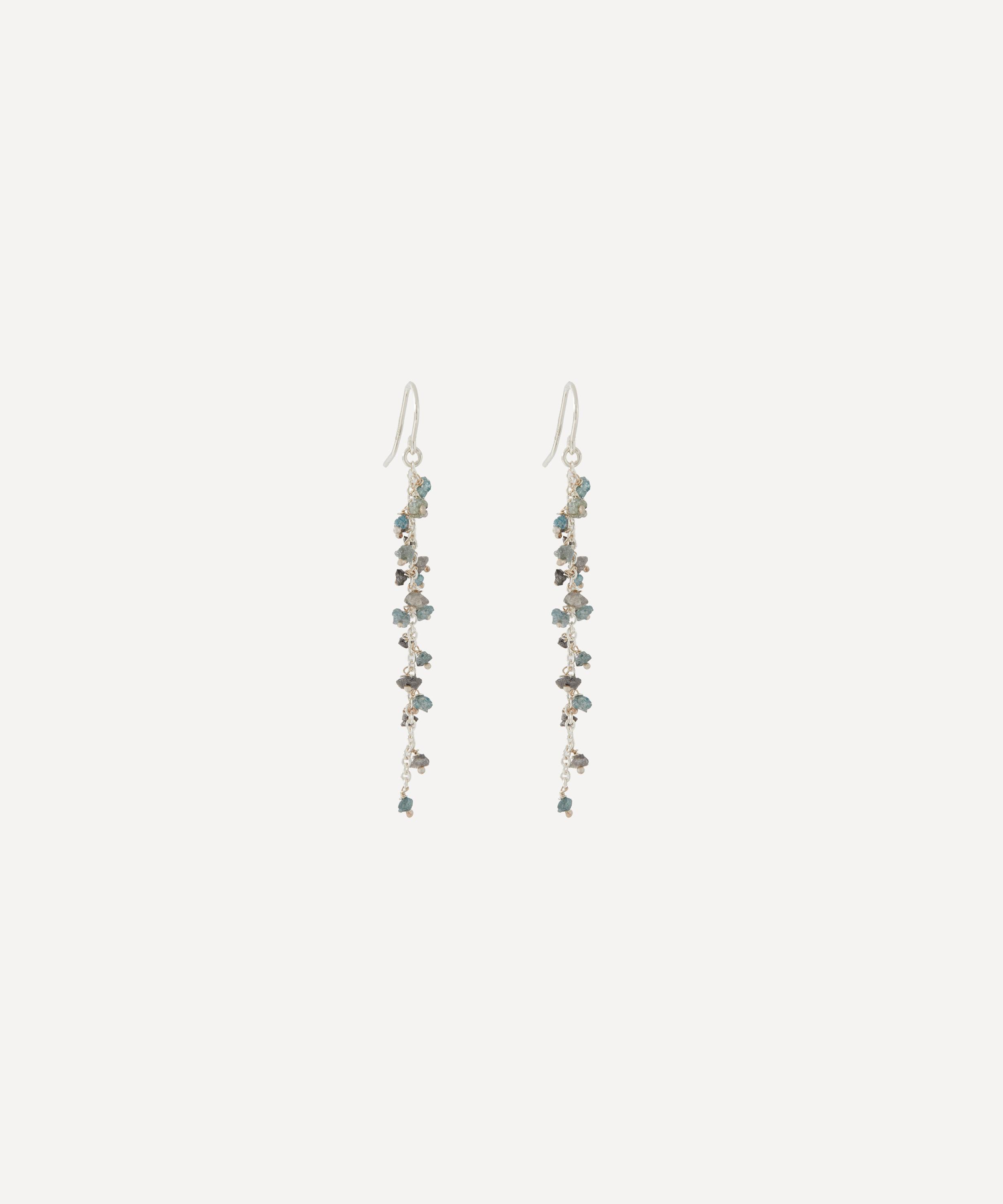 Stephanie Schneider - Sterling Silver Raw Diamond Drop Earrings image number 0