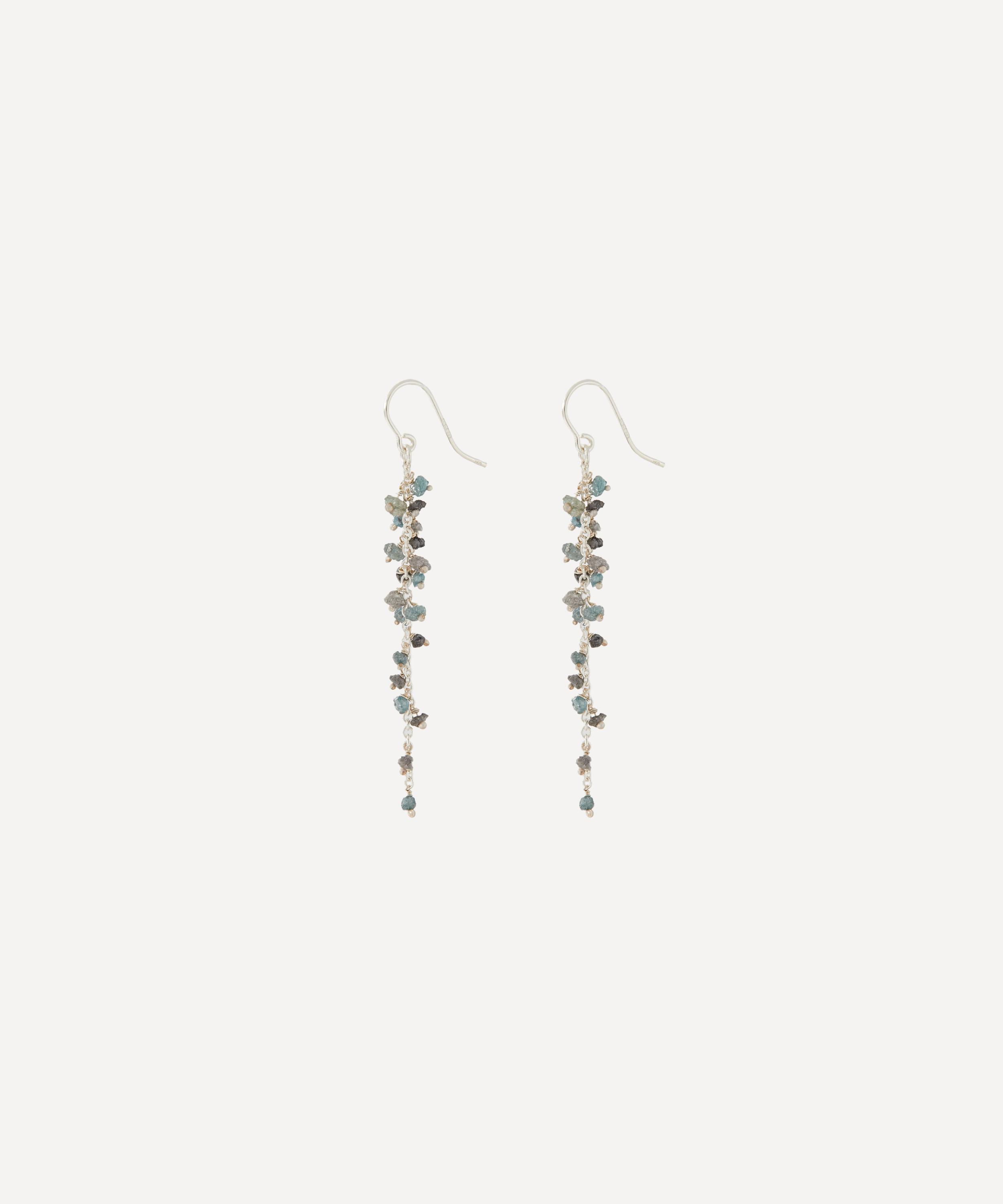 Stephanie Schneider - Sterling Silver Raw Diamond Drop Earrings image number 1