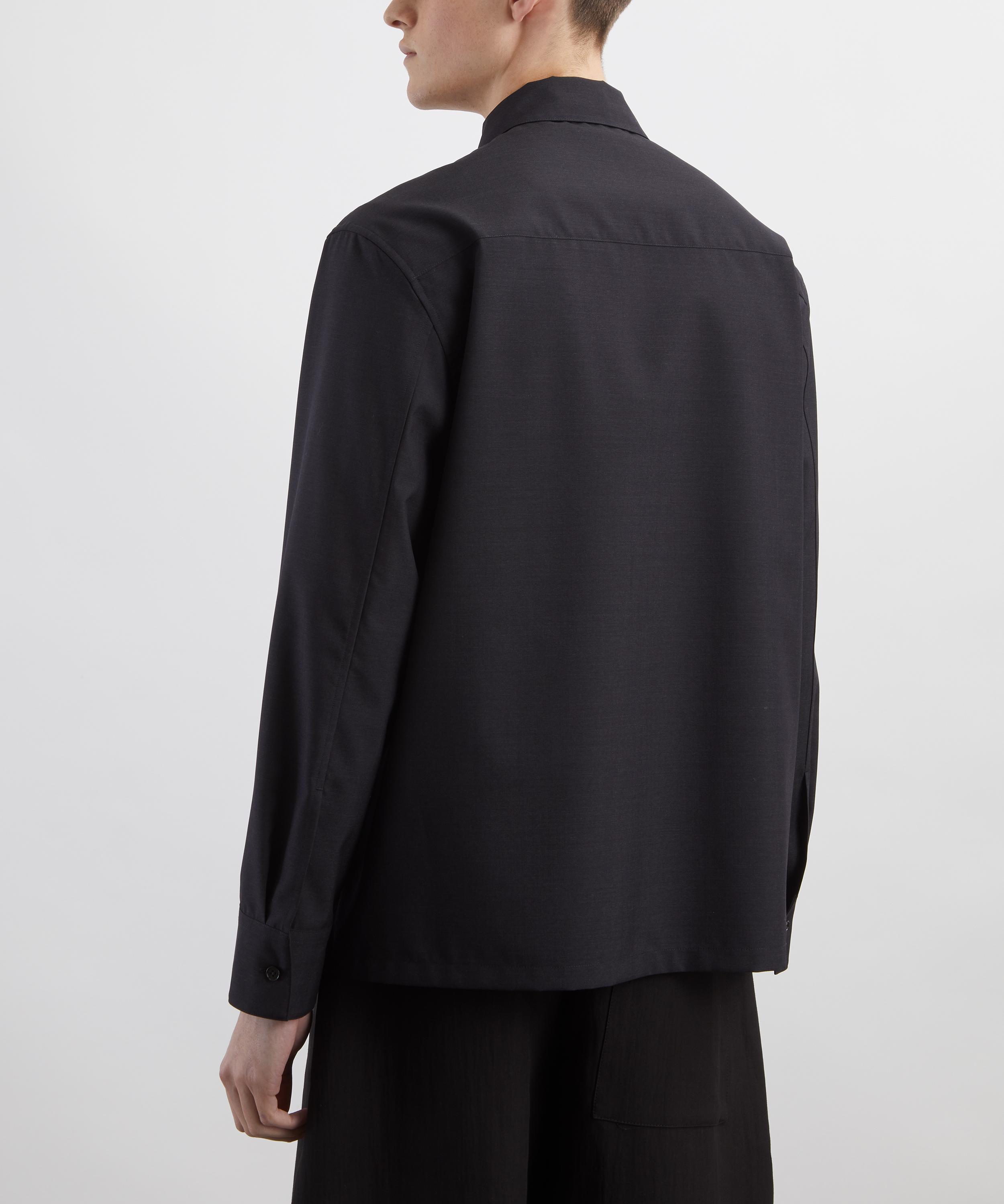Jil Sander - Black Long-Sleeve Wool Zip Shirt image number 3