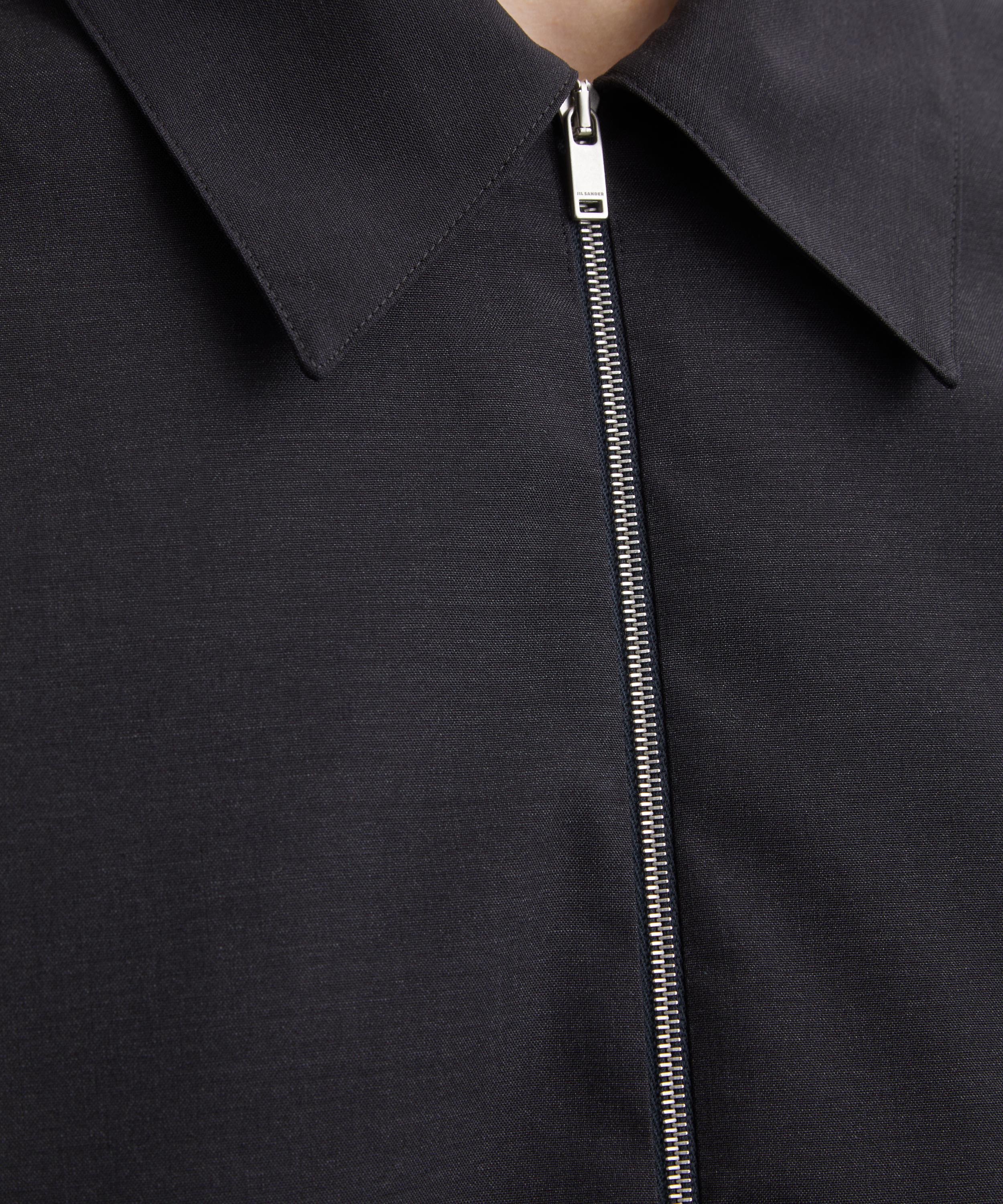 Jil Sander - Black Long-Sleeve Wool Zip Shirt image number 4