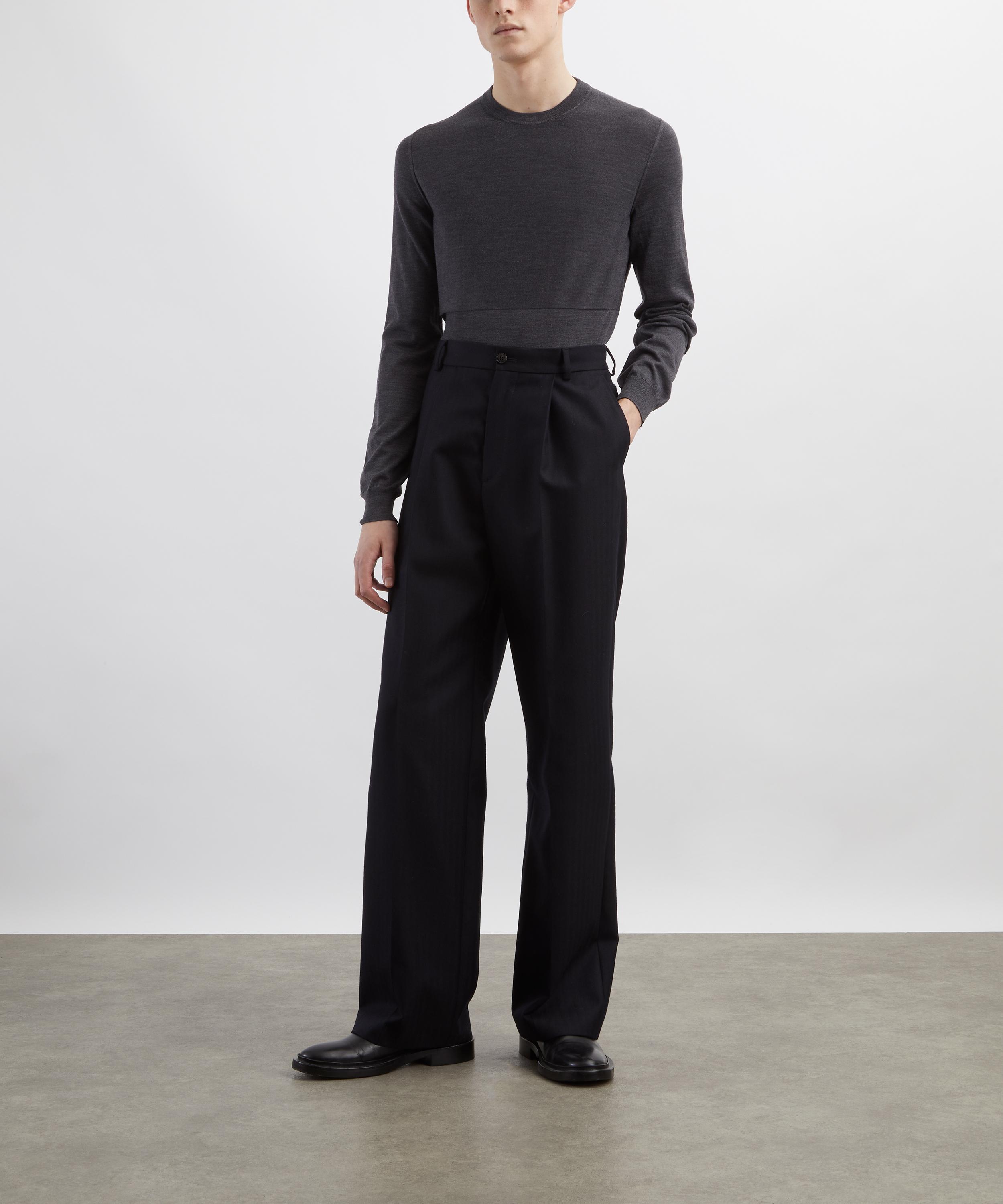 Jil Sander - Anthracite Long-Sleeve Crew-Neck Wool Jumper image number 1