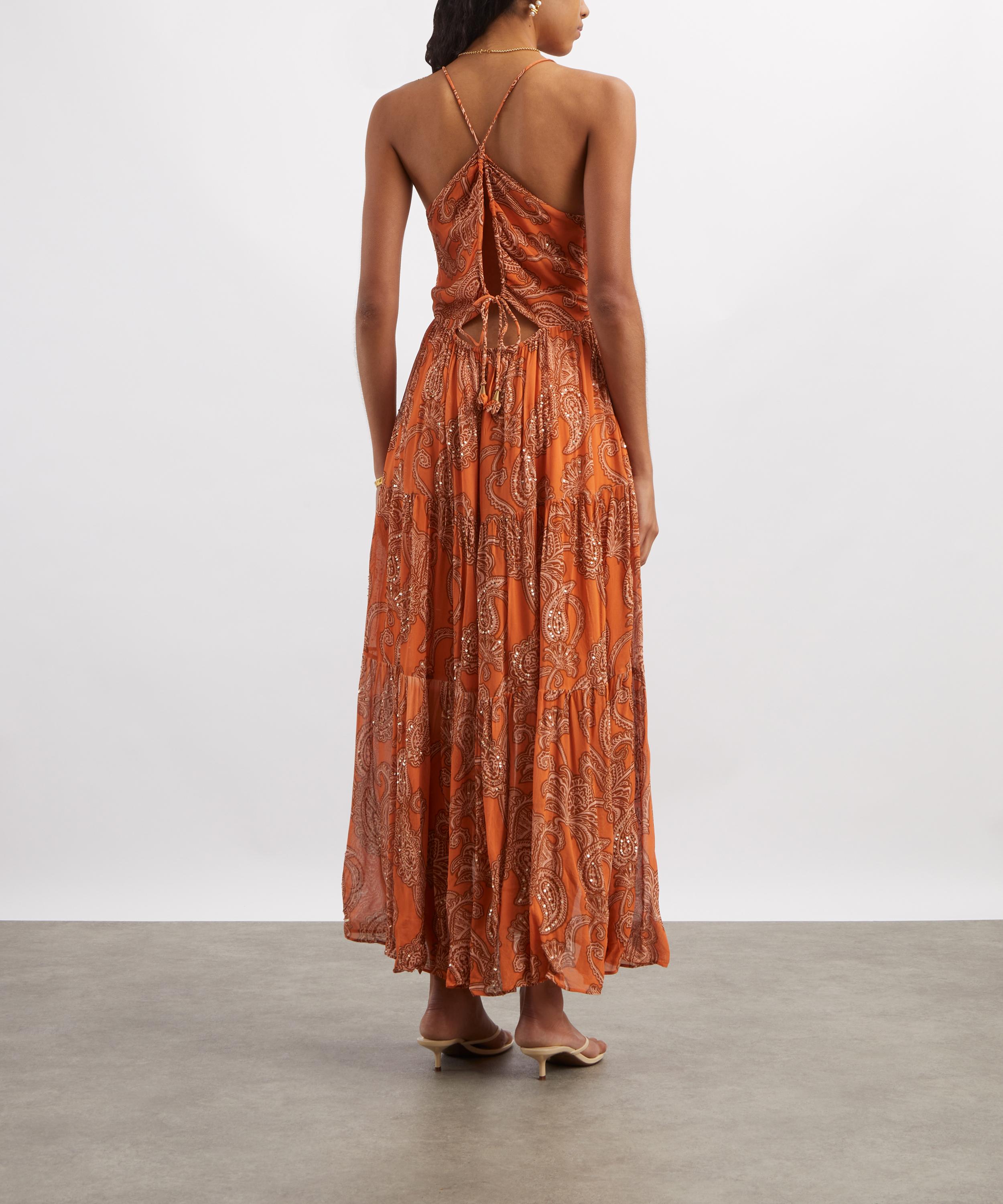 Scarlett Poppies - Waheeda Burnt Orange Maxi Dress image number 3