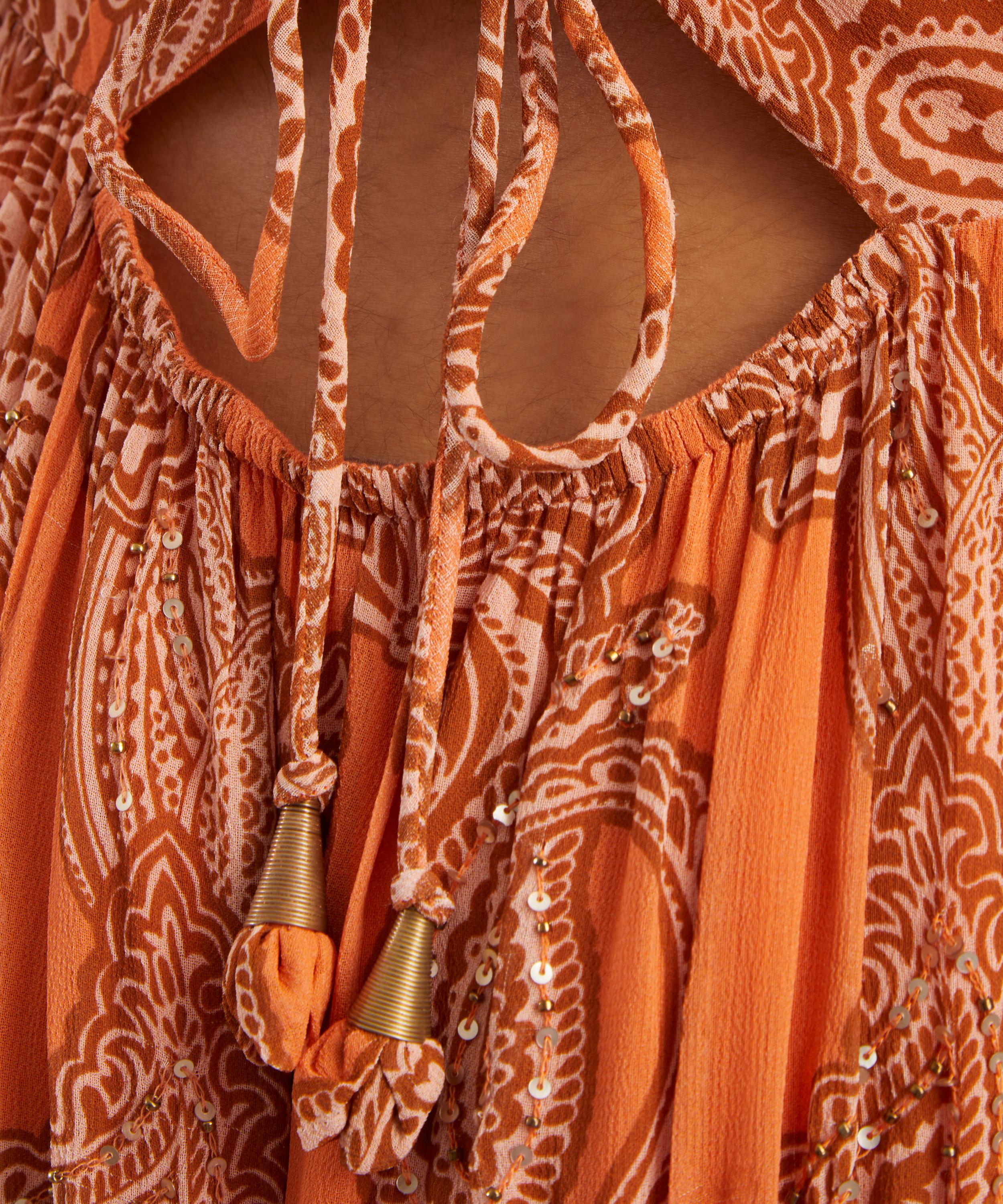 celina moon dress Nova Tie Back Dress in Burnt Orange – OMNES