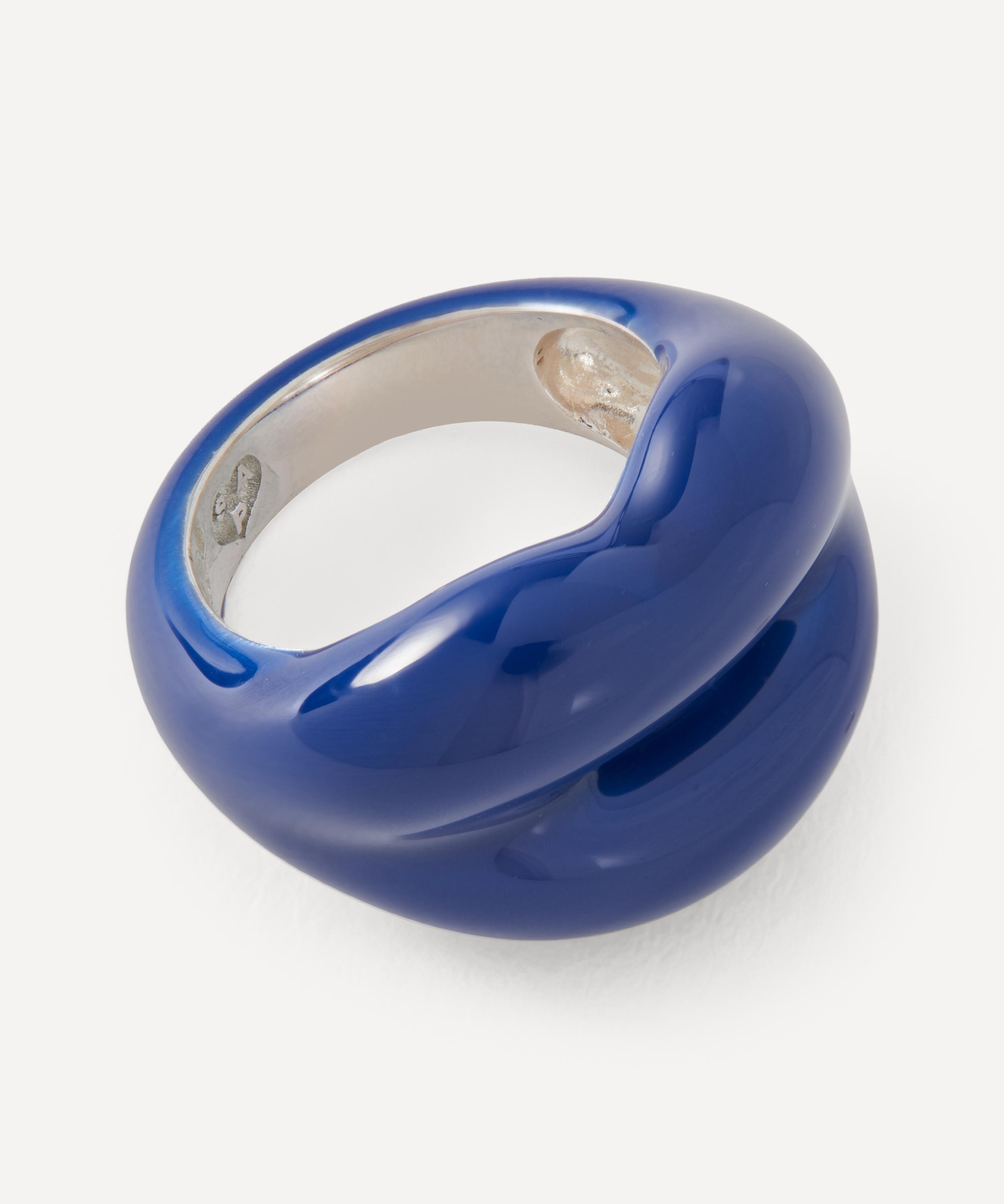 Solange Azagury-Partridge - Sterling Silver Royal Blue Hotlips Ring image number 1