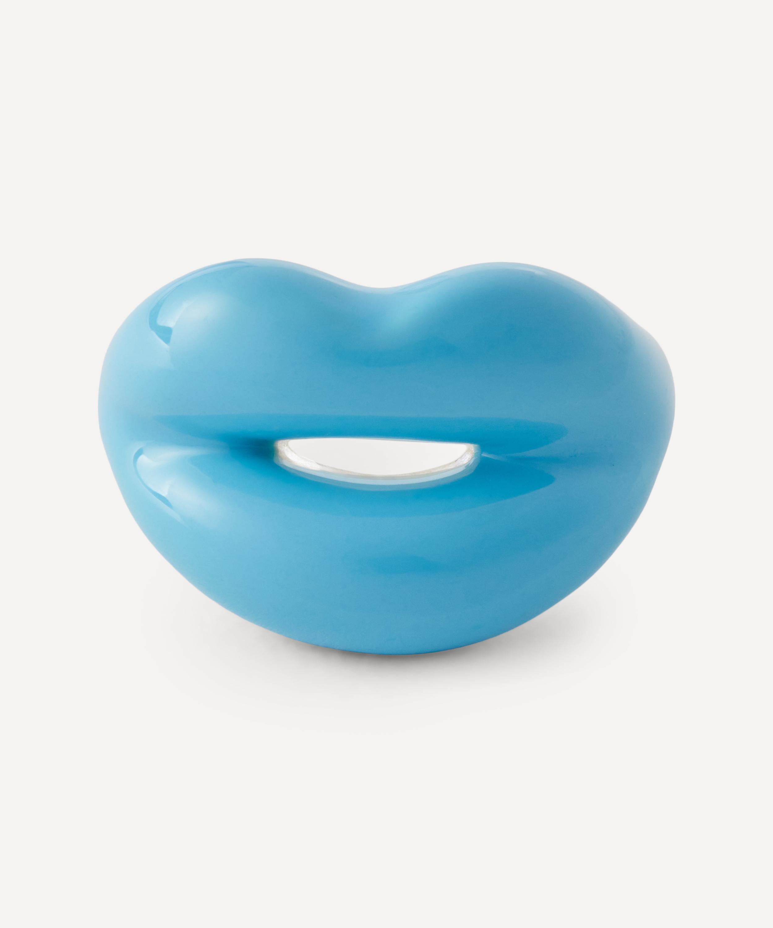 Solange Azagury-Partridge - Sterling Silver Pastel Blue Hotlips Ring