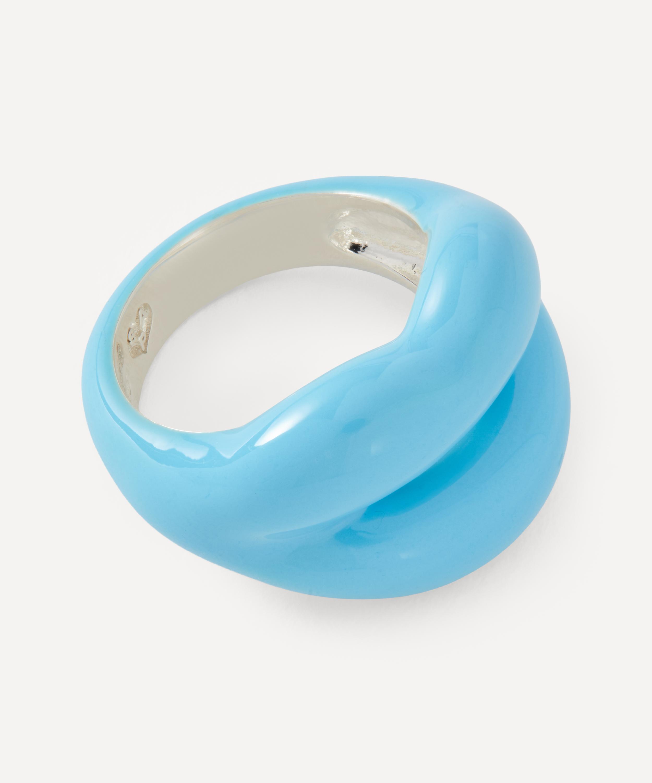 Solange Azagury-Partridge - Sterling Silver Pastel Blue Hotlips Ring image number 1