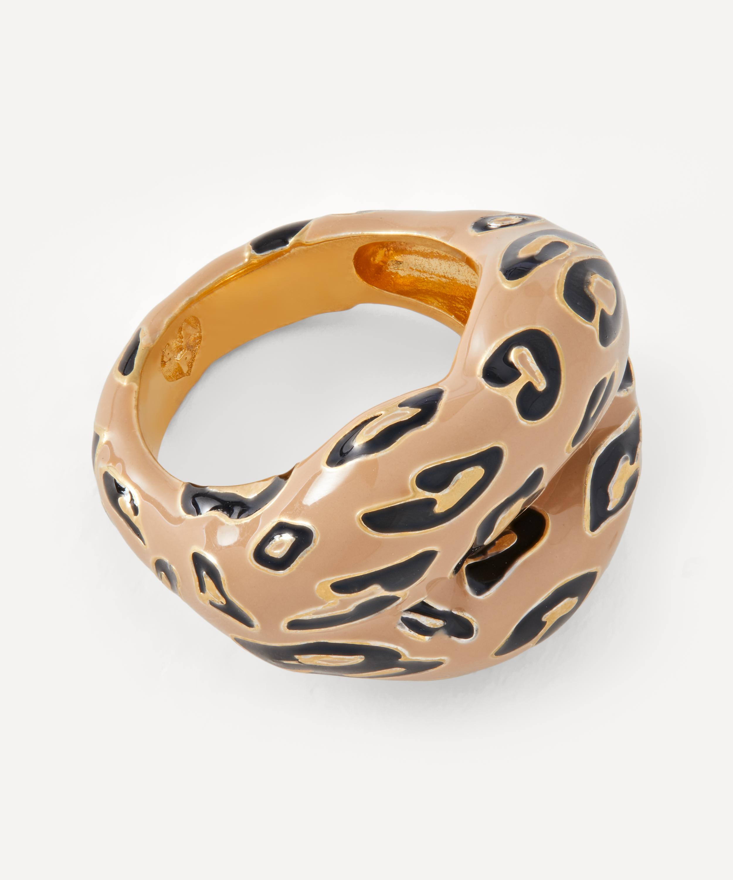 Solange Azagury-Partridge - 18ct Gold-Plated Vermeil Silver Leopard Hotlips Ring image number 1