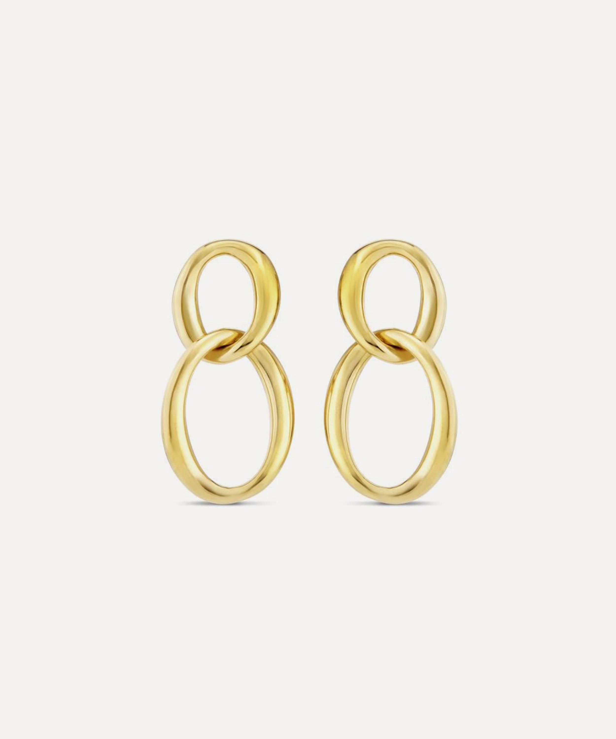Dinny Hall - 18ct Gold-Plated Vermeil Silver Wave Double Hoop Earrings