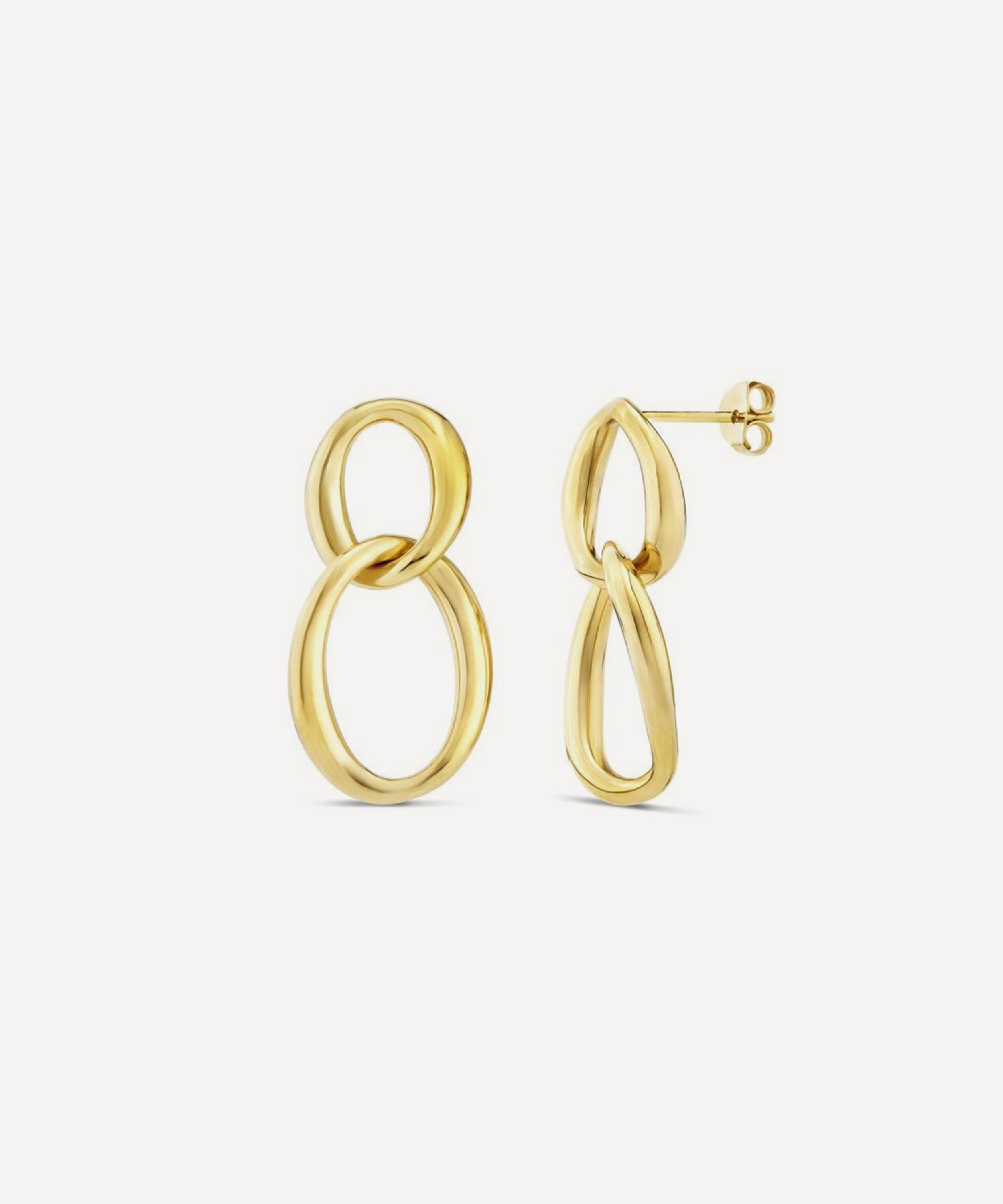 Dinny Hall - 18ct Gold-Plated Vermeil Silver Wave Double Hoop Earrings image number 2