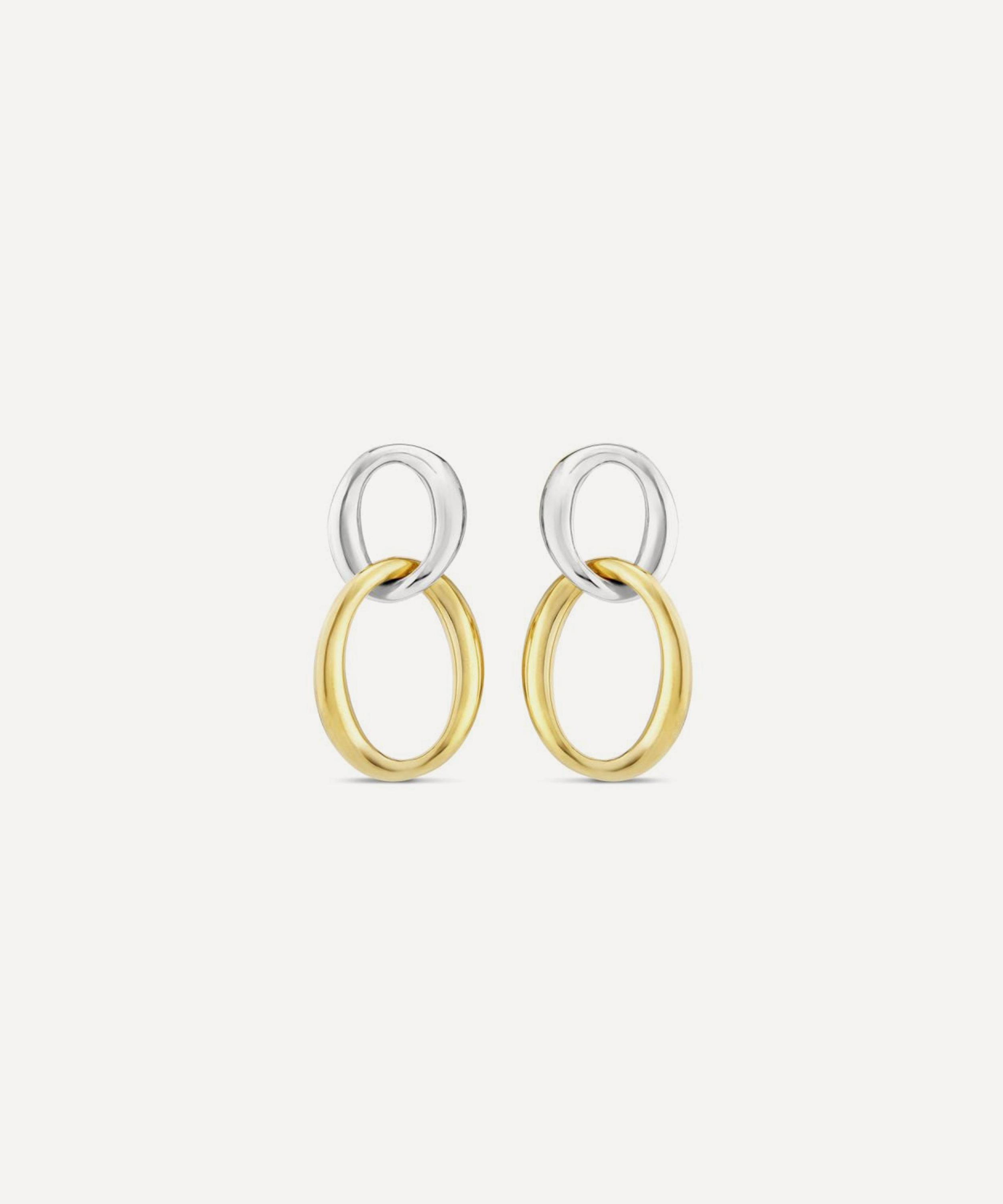 Dinny Hall - Mixed Metal Wave Double Hoop Earrings