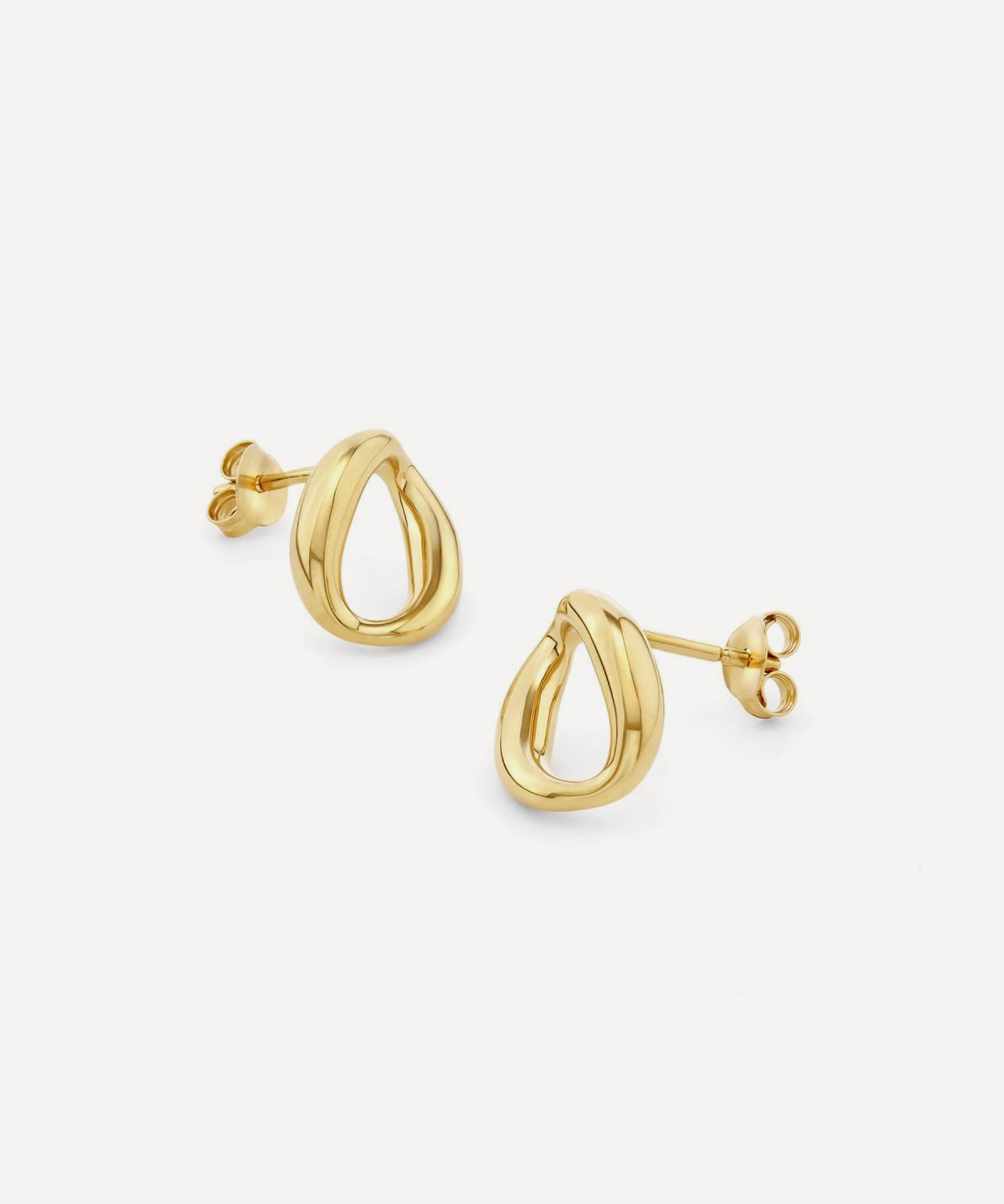 Dinny Hall - 18ct Gold-Plated Vermeil Silver Wave Stud Earrings image number 2