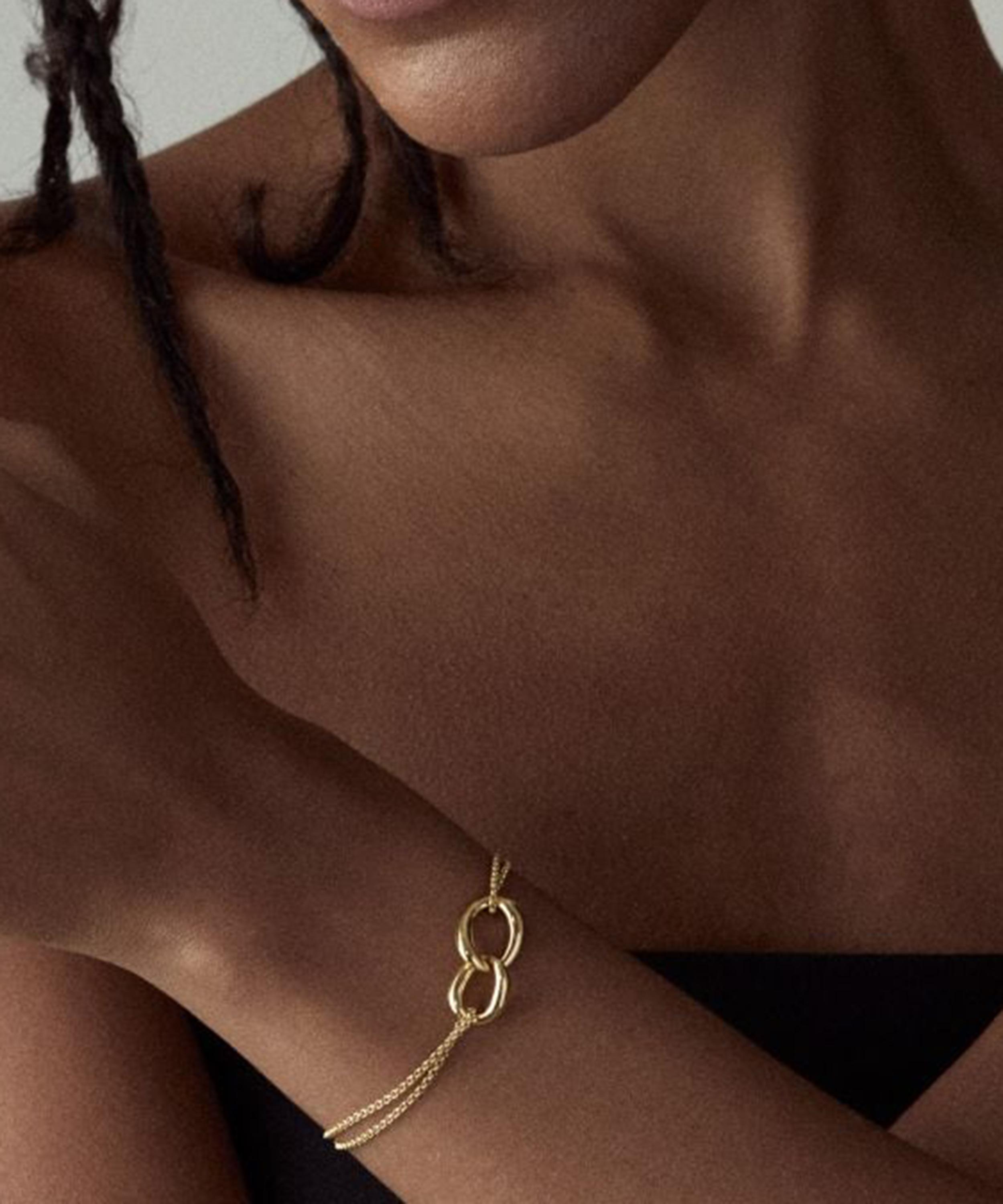 Dinny Hall - 18ct Gold-Plated Vermeil Silver Wave Double Link Bracelet image number 1